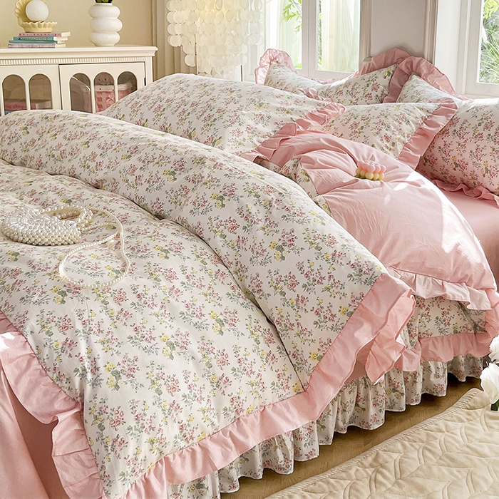 91家纺网 家纺一手货源 找家纺 兴美佳 2022新款雕花绒手工盘花四件套 伊甸园-雪青