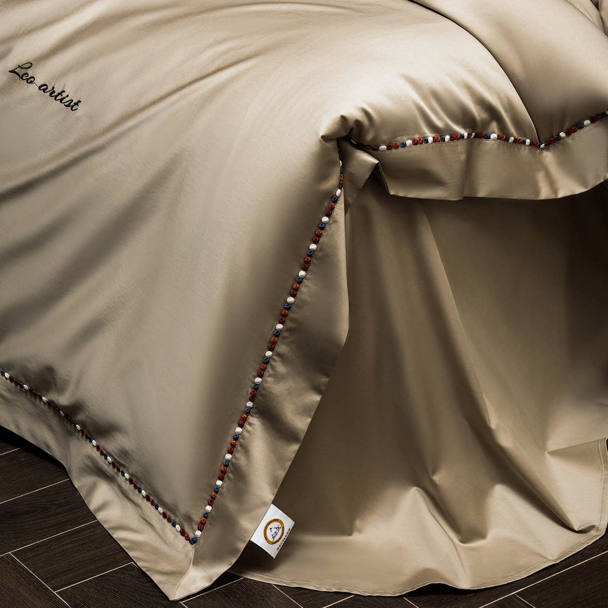 91家纺网 家纺一手货源 找家纺 涞澳家纺 2025新款埃及长绒棉四件套-皙光 皙光-卡其灰