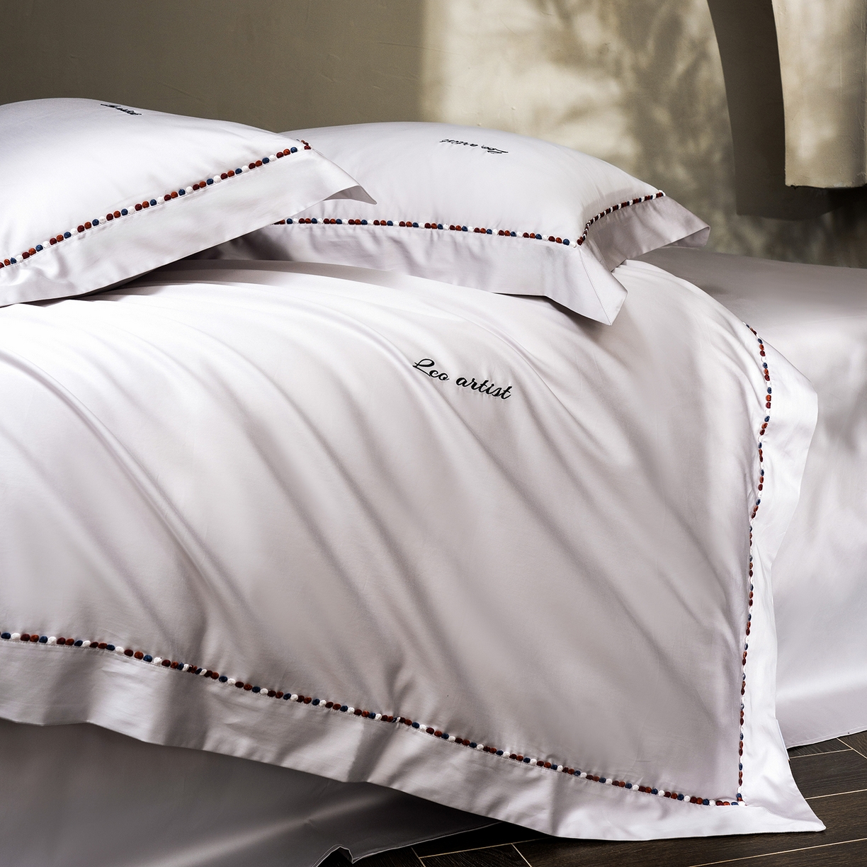 91家纺网 家纺一手货源 找家纺 涞澳家纺 2025新款埃及长绒棉四件套-皙光 皙光-奶白灰