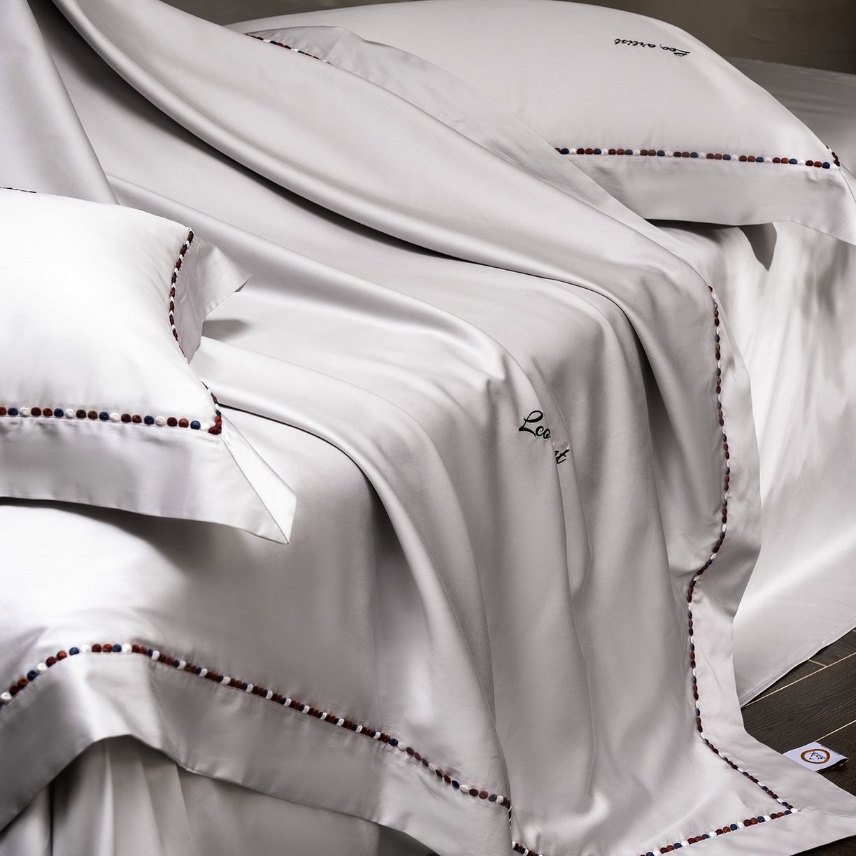 91家纺网 家纺一手货源 找家纺 涞澳家纺 2025新款埃及长绒棉四件套-皙光 皙光-奶白灰