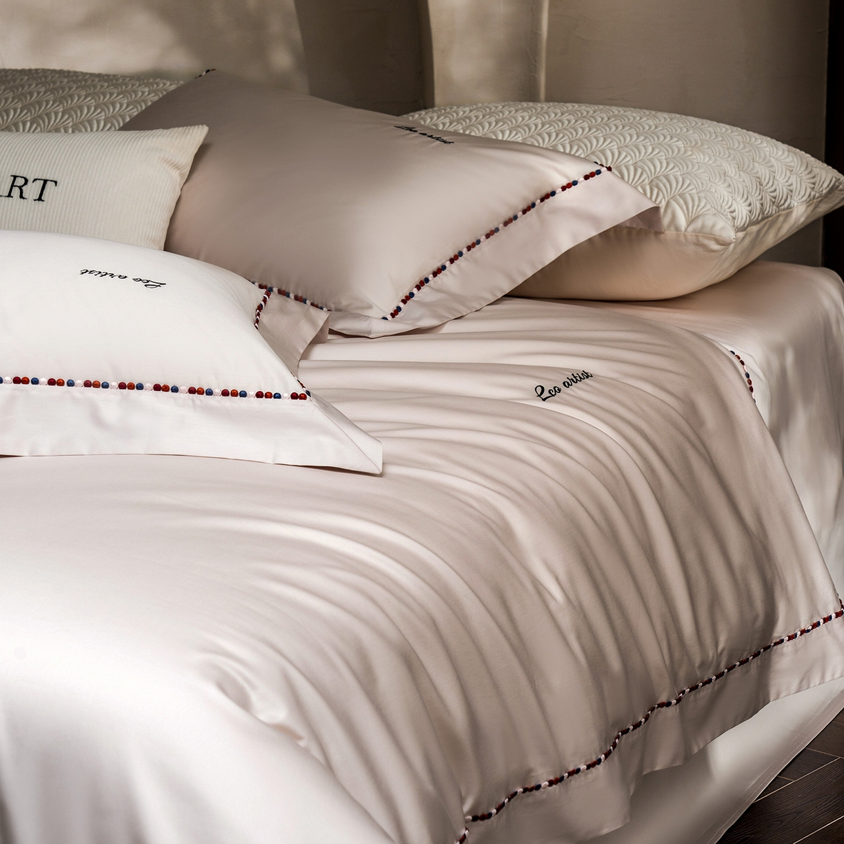 91家纺网 家纺一手货源 找家纺 涞澳家纺 2025新款埃及长绒棉四件套-皙光 皙光-浅米灰