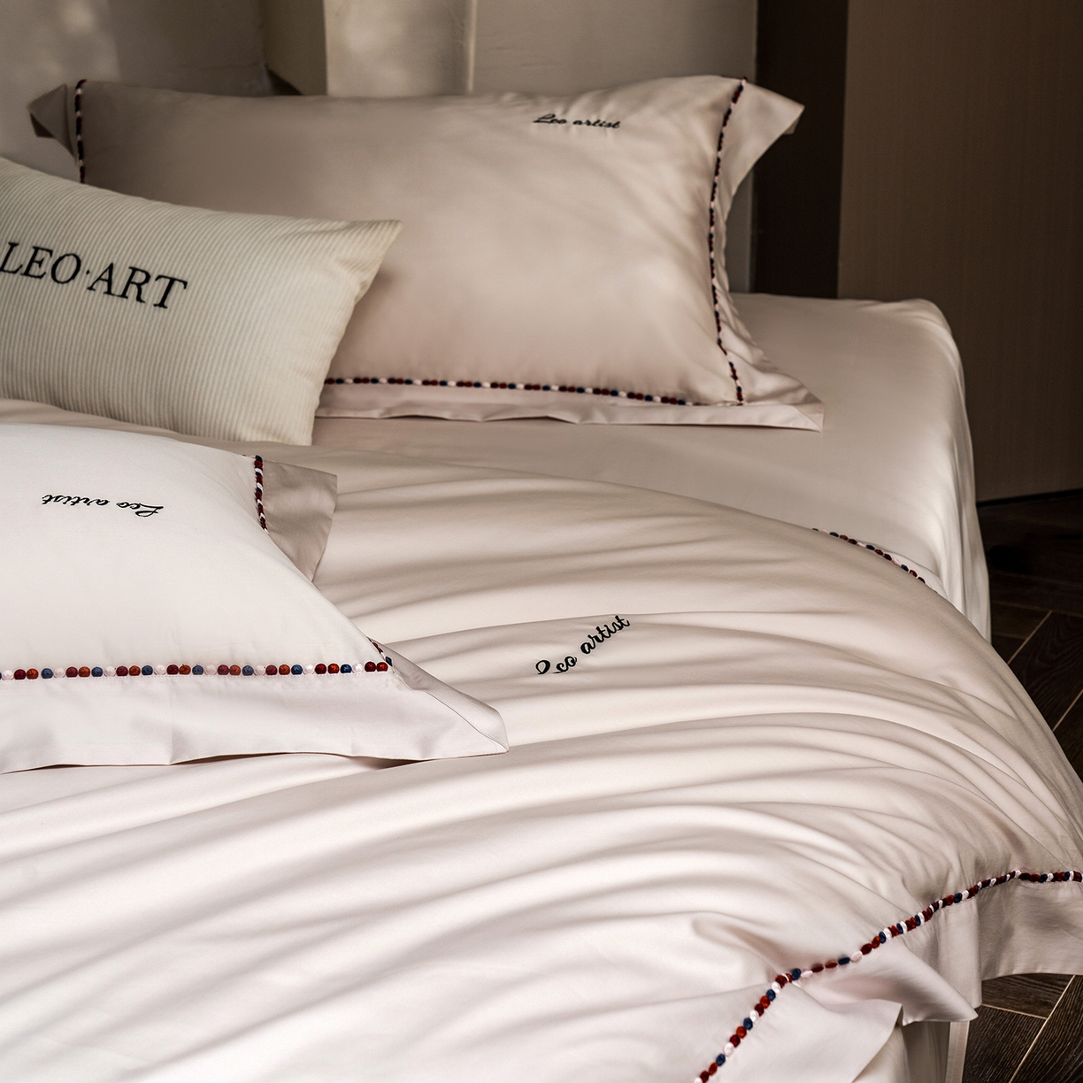 91家纺网 家纺一手货源 找家纺 涞澳家纺 2025新款埃及长绒棉四件套-皙光 皙光-浅米灰