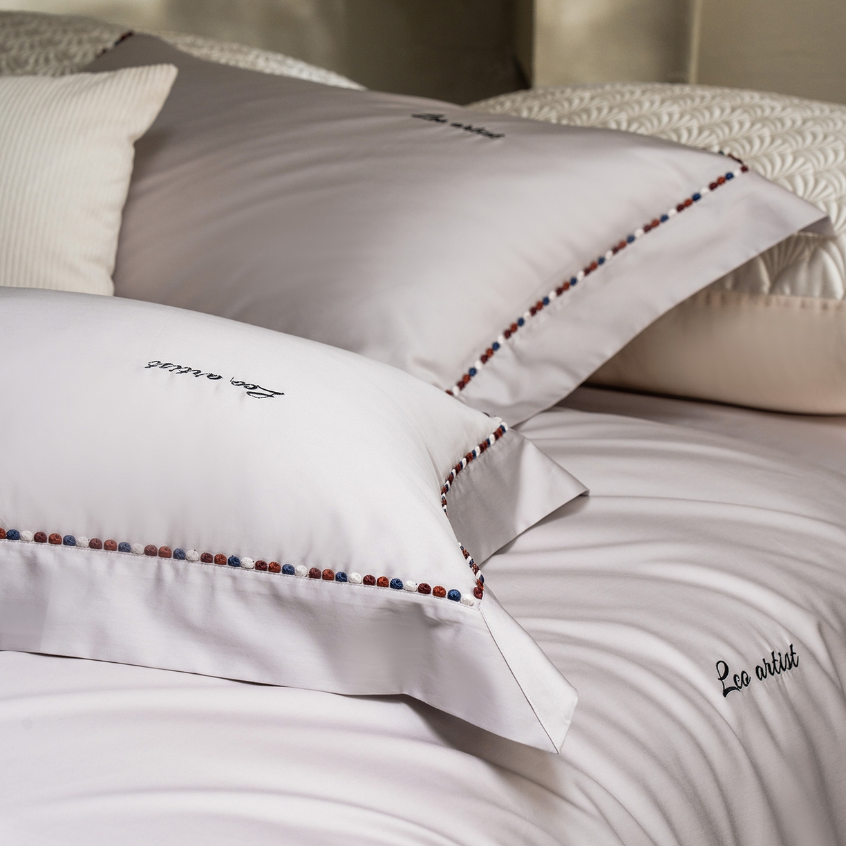 91家纺网 家纺一手货源 找家纺 涞澳家纺 2025新款埃及长绒棉四件套-皙光 皙光-奶白灰