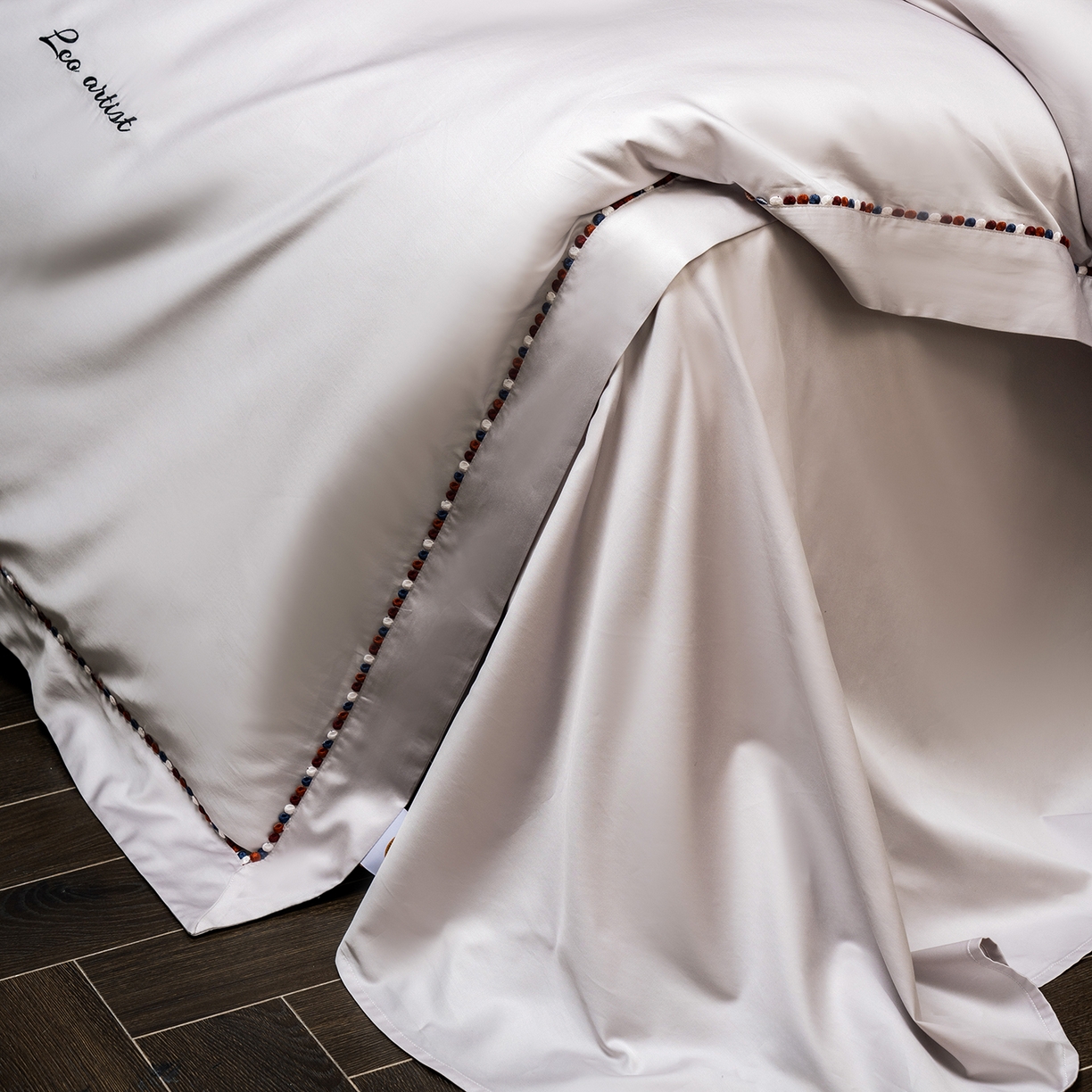 91家纺网 家纺一手货源 找家纺 涞澳家纺 2025新款埃及长绒棉四件套-皙光 皙光-奶白灰