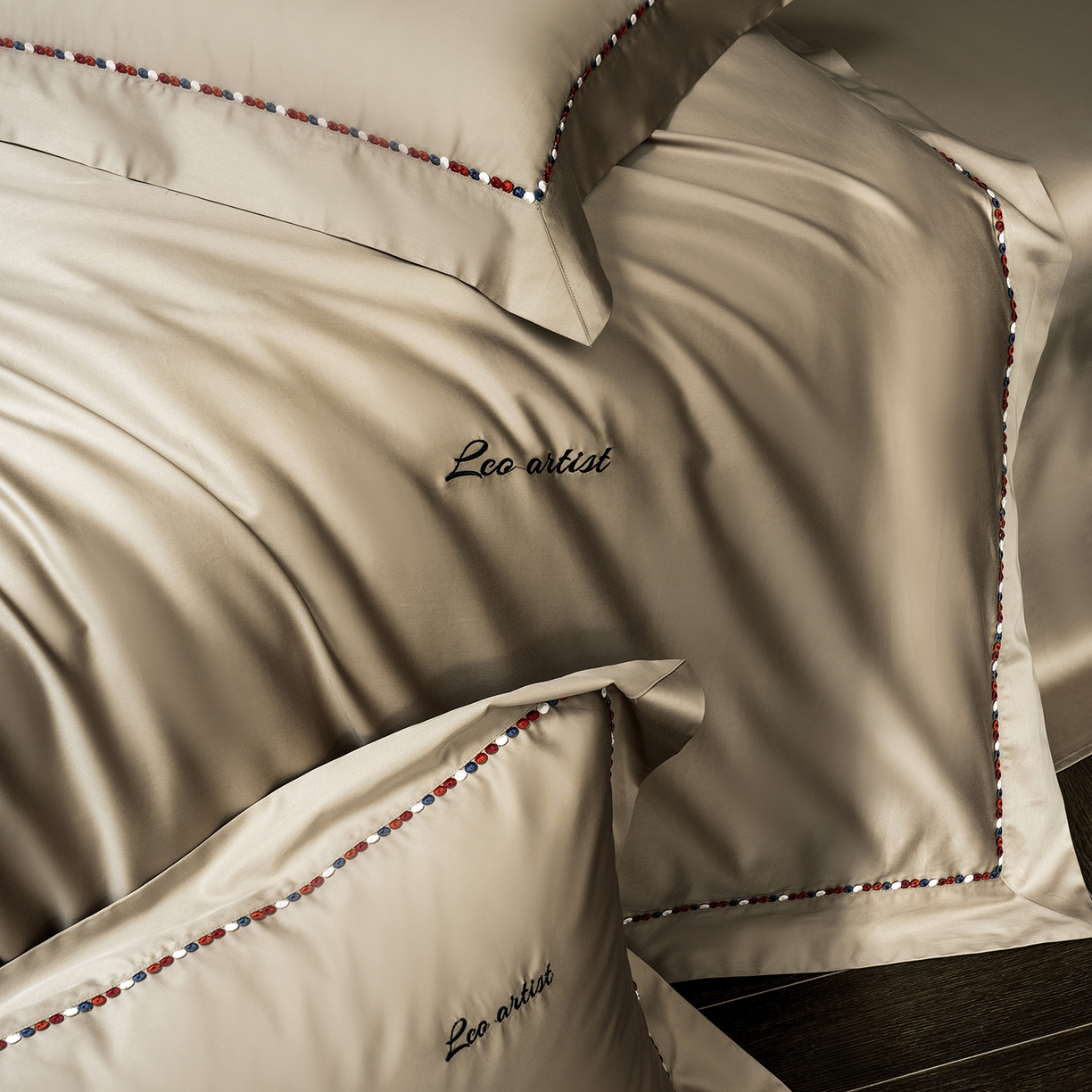 91家纺网 家纺一手货源 找家纺 涞澳家纺 2025新款埃及长绒棉四件套-皙光 皙光-卡其灰