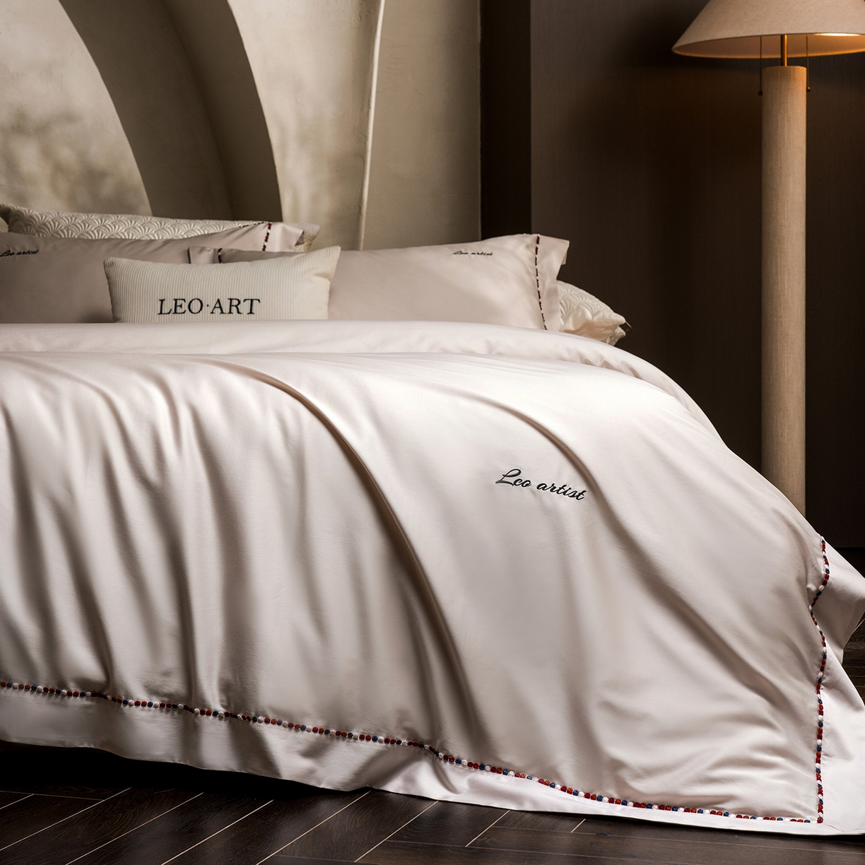 91家纺网 家纺一手货源 找家纺 涞澳家纺 2025新款埃及长绒棉四件套-皙光 皙光-浅米灰