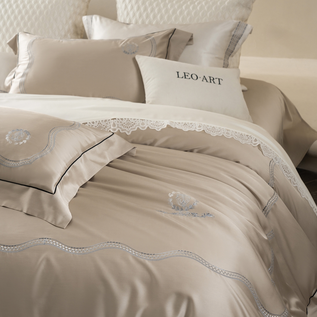 91家纺网 家纺一手货源 找家纺 涞澳家纺 2025新款东帝兴岚雾四件套-椿禾 椿禾-乳褐