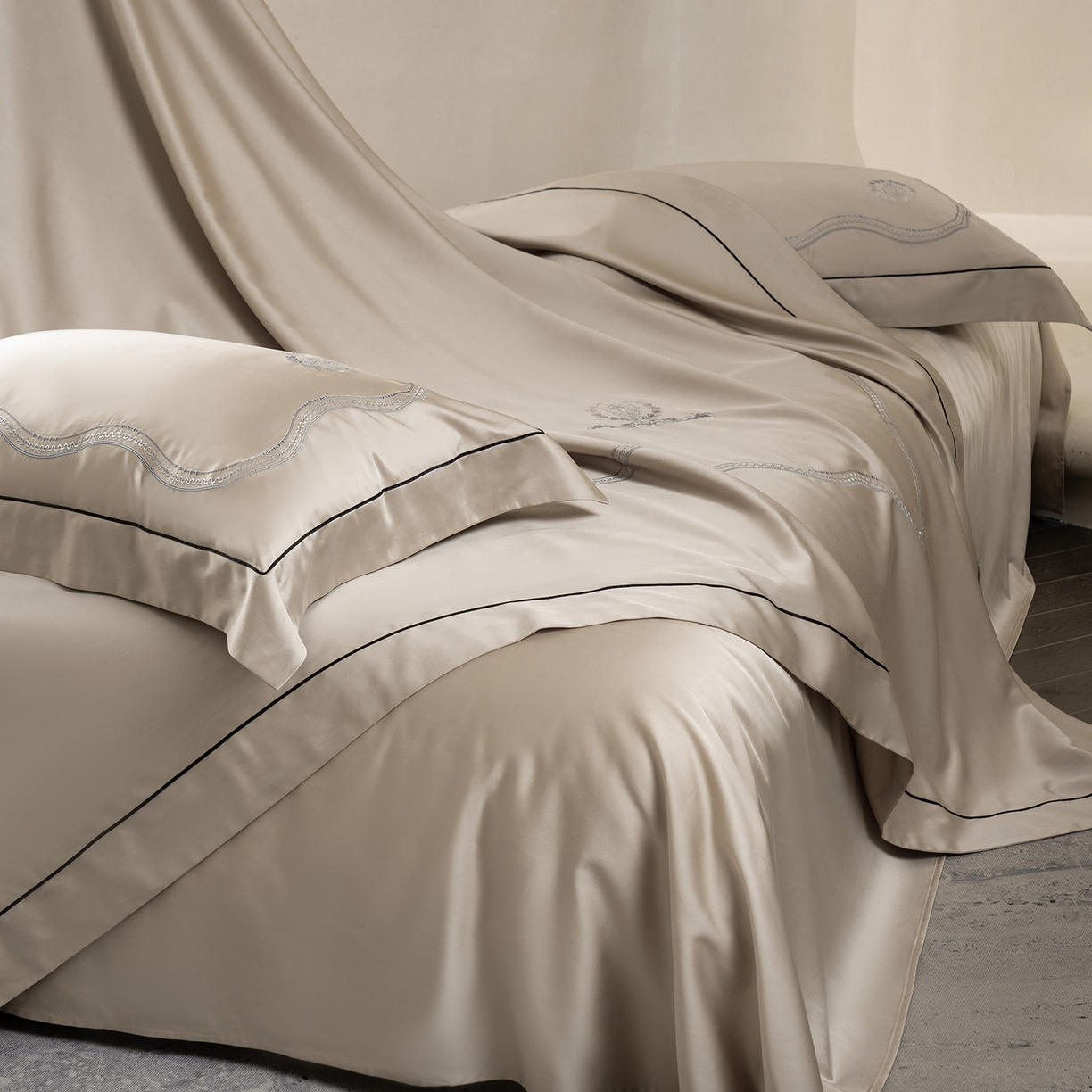 91家纺网 家纺一手货源 找家纺 涞澳家纺 2025新款东帝兴岚雾四件套-椿禾 椿禾-乳褐