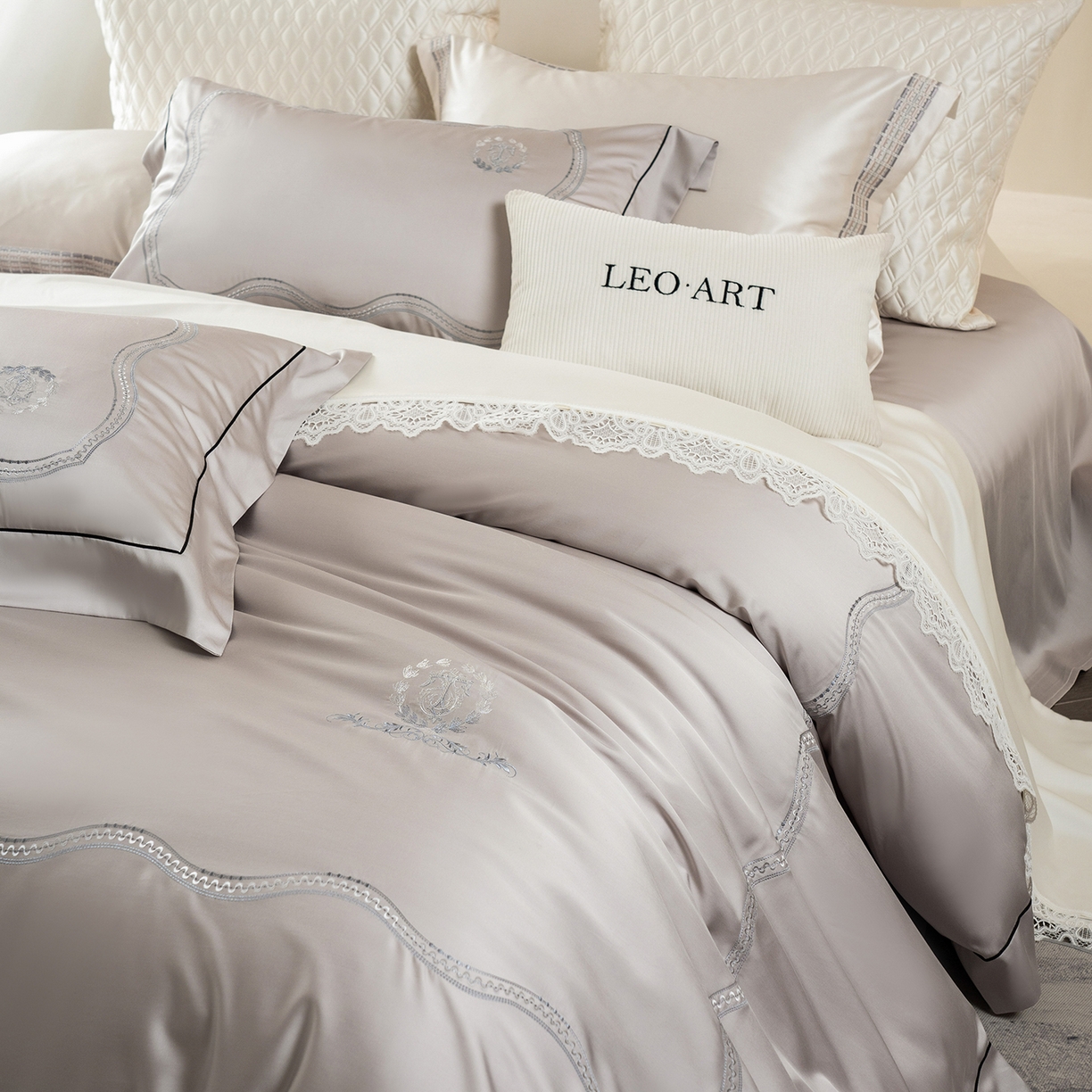 涞澳家纺 2025新款东帝兴岚雾四件套-椿禾 椿禾-灰