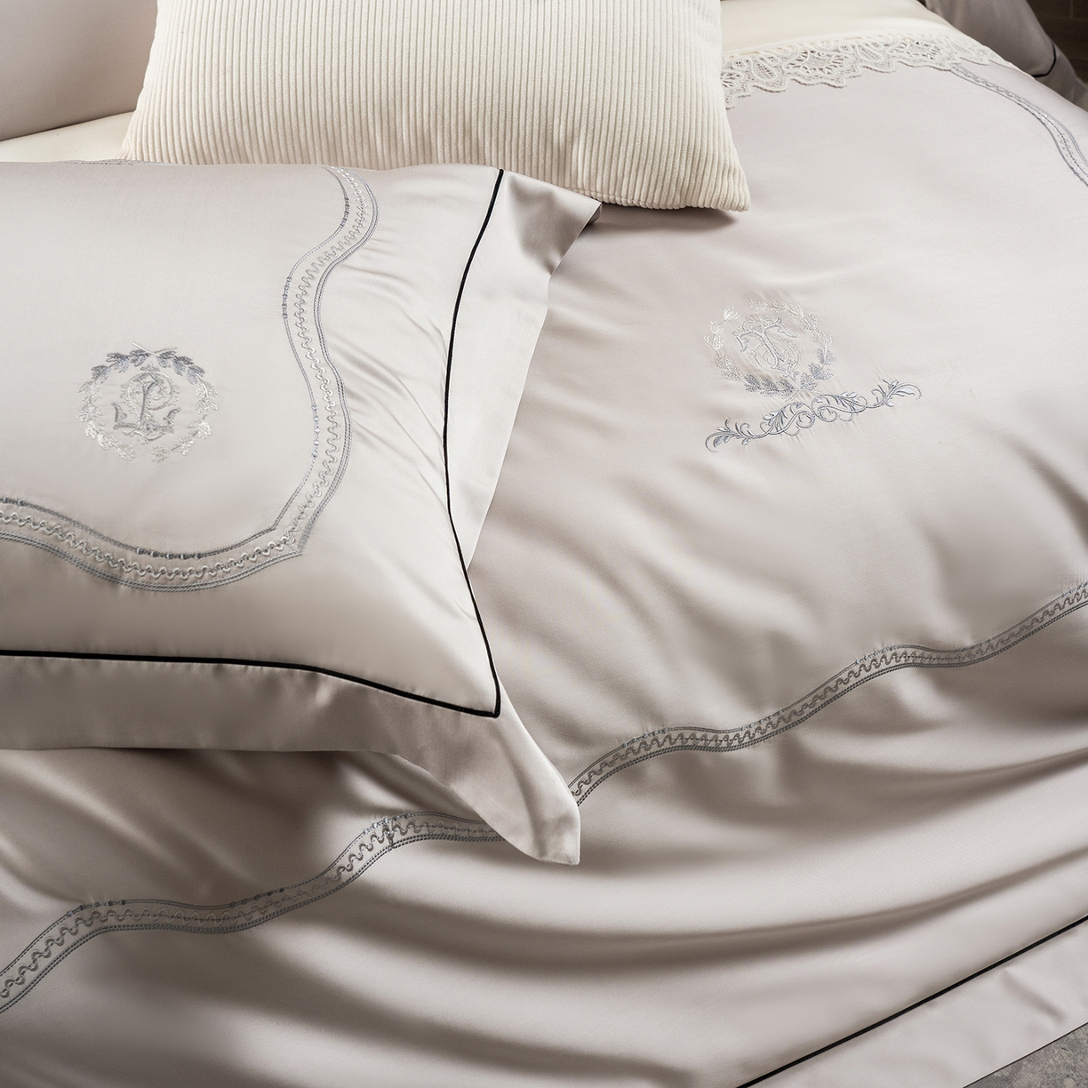 91家纺网 家纺一手货源 找家纺 涞澳家纺 2025新款东帝兴岚雾四件套-椿禾 椿禾-灰