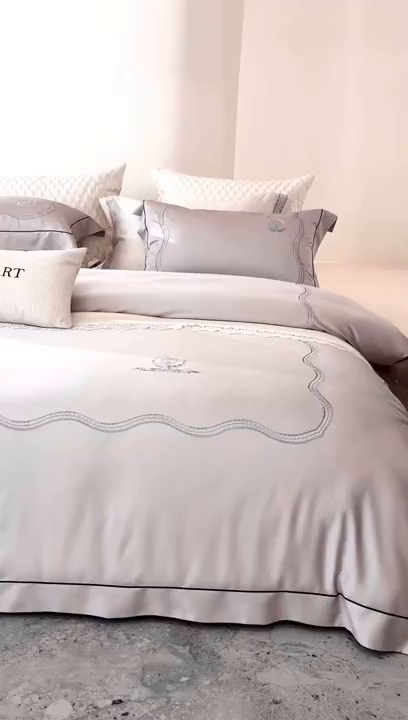 91家纺网 家纺一手货源 找家纺 涞澳家纺 2025新款东帝兴岚雾四件套-椿禾 椿禾-灰