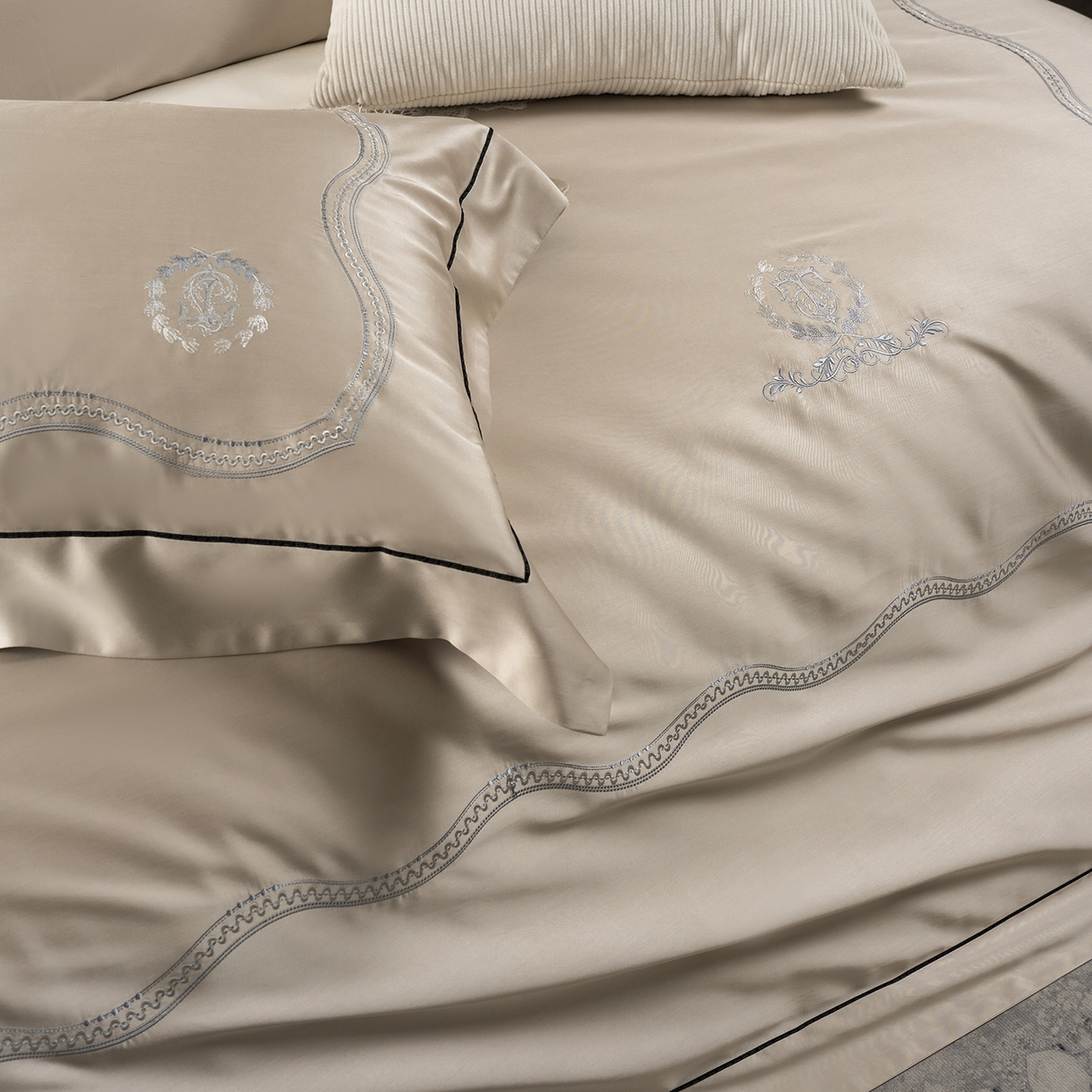 91家纺网 家纺一手货源 找家纺 涞澳家纺 2025新款东帝兴岚雾四件套-椿禾 椿禾-乳褐