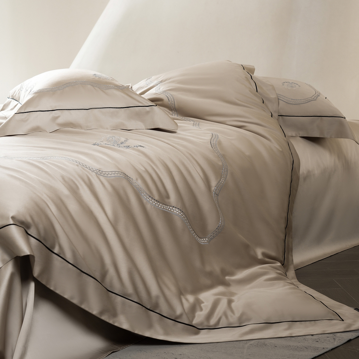 91家纺网 家纺一手货源 找家纺 涞澳家纺 2025新款东帝兴岚雾四件套-椿禾 椿禾-乳褐