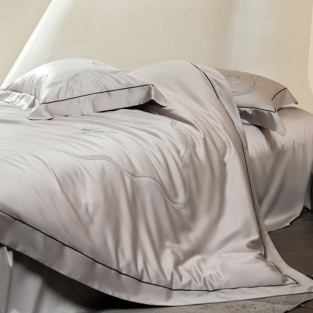 91家纺网 家纺一手货源 找家纺 涞澳家纺 2025新款东帝兴岚雾四件套-椿禾 椿禾-灰