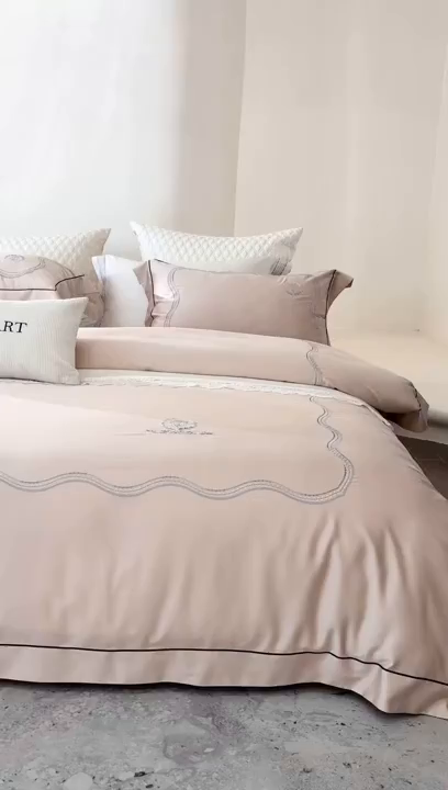 91家纺网 家纺一手货源 找家纺 涞澳家纺 2025新款东帝兴岚雾四件套-椿禾 椿禾-乳褐