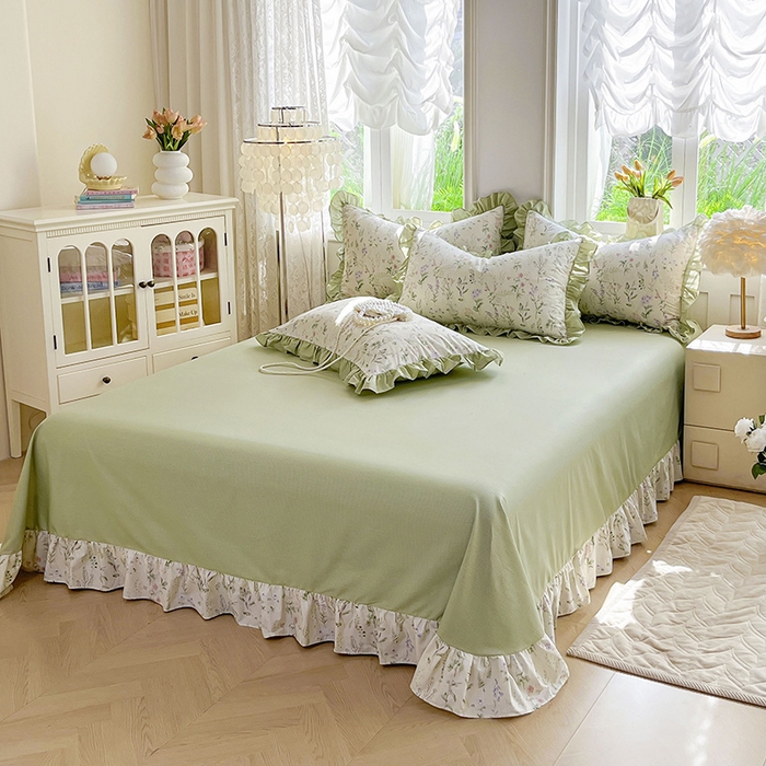 91家纺网 家纺一手货源 找家纺 兴美佳家纺 2026新款全棉印花韩版花边床裙款四件套 茜茜公主