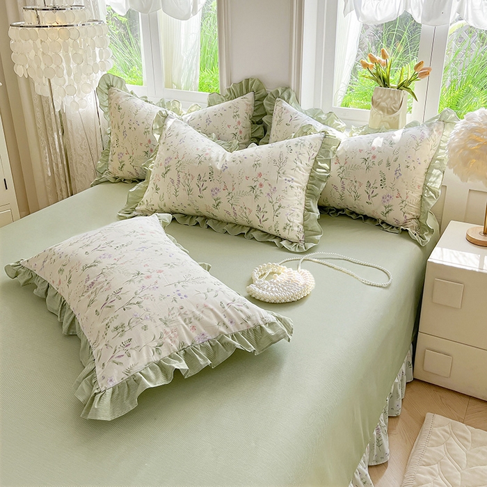 91家纺网 家纺一手货源 找家纺 兴美佳家纺 2026新款全棉印花韩版花边床裙款四件套 茜茜公主