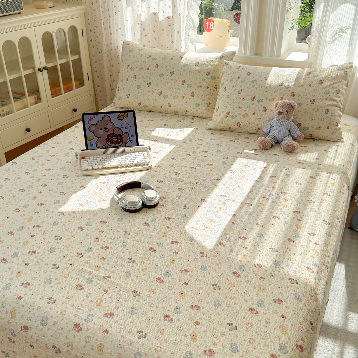 91家纺网 家纺一手货源 找家纺 （总）沐芷 2026 【提供买家秀】A类白花边床单单件 单人双人床单三件套