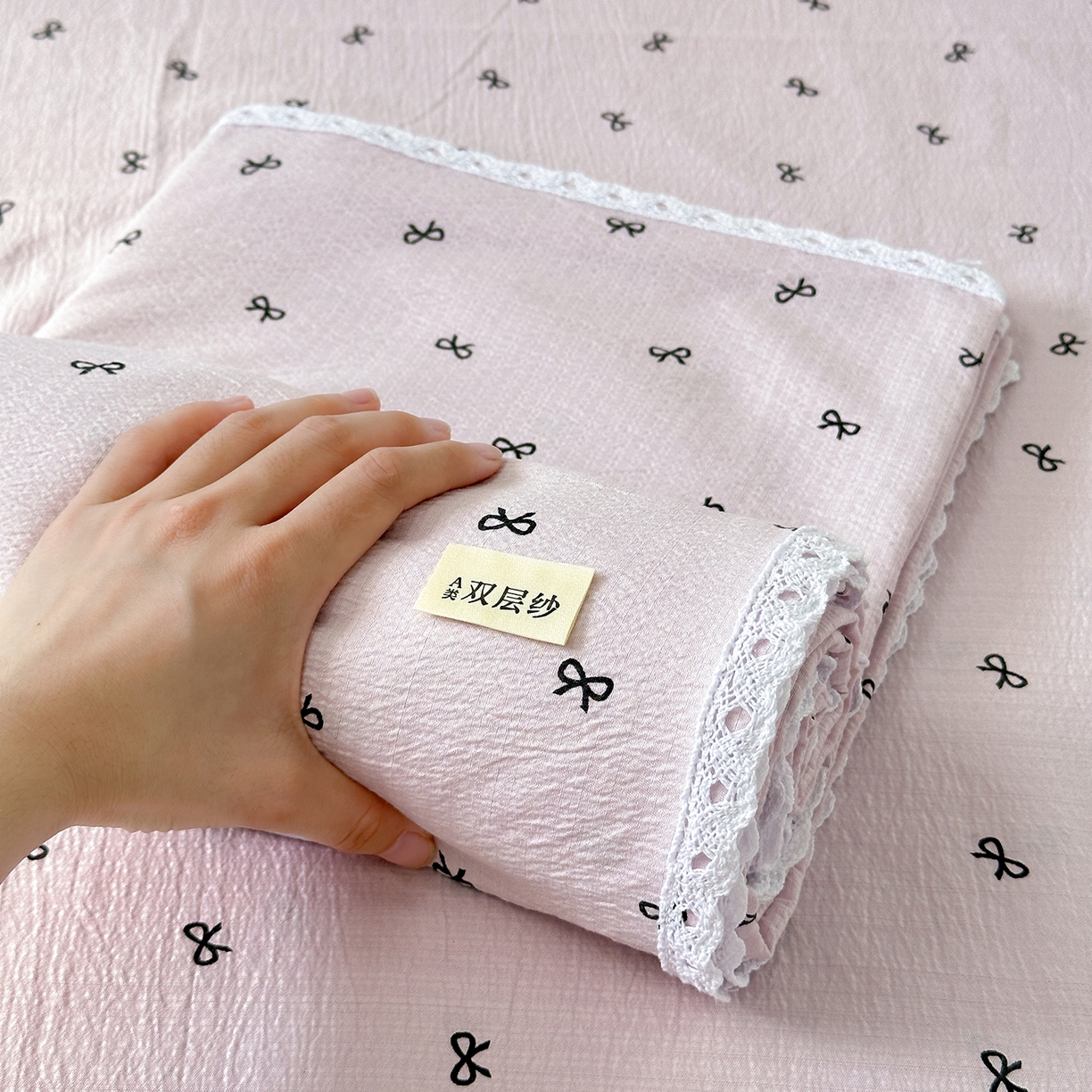 91家纺网 家纺一手货源 找家纺 沐芷 2026 【提供买家秀】A类白花边床单单件 单人双人床单三件套 小紫情调