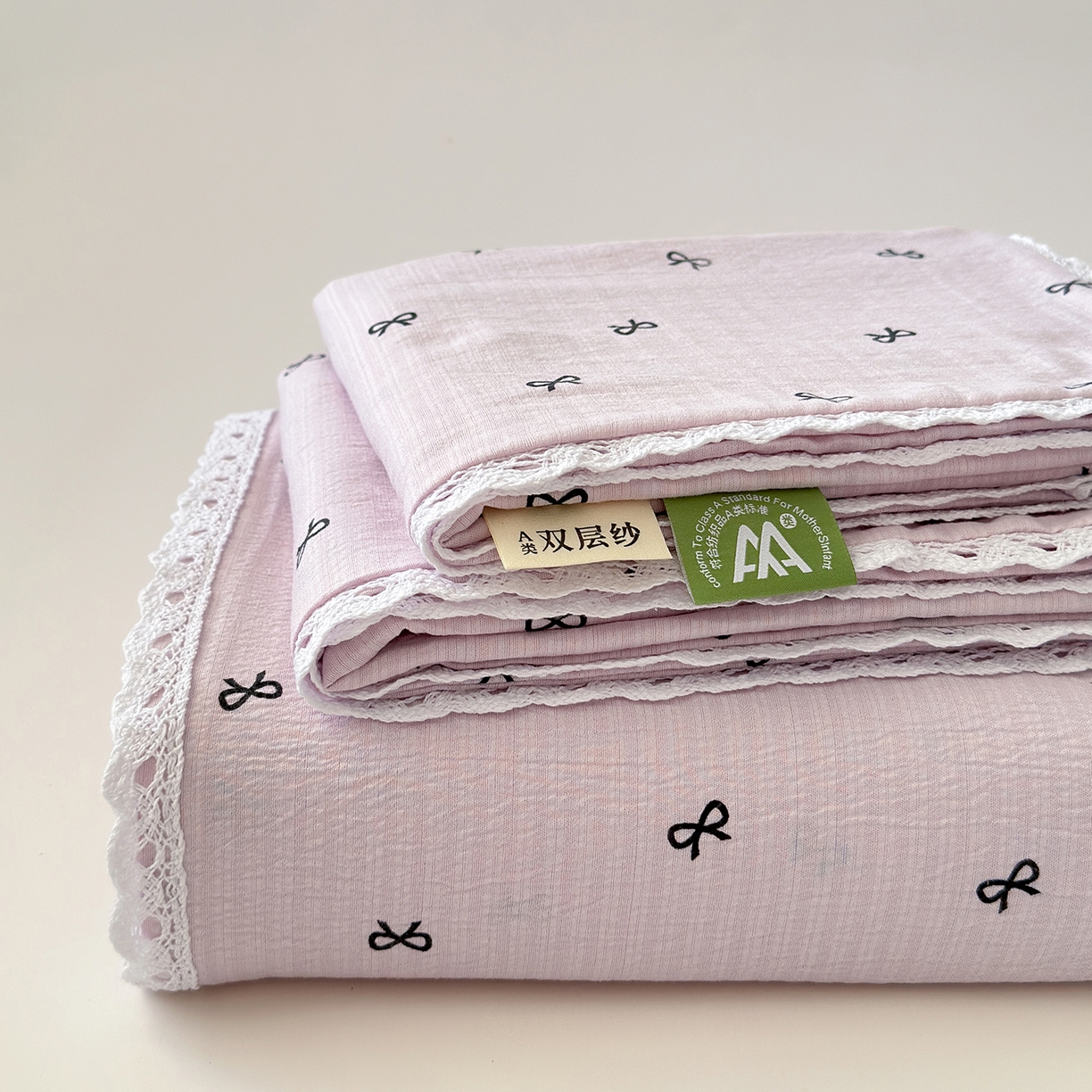 91家纺网 家纺一手货源 找家纺 沐芷 2026 【提供买家秀】A类白花边床单单件 单人双人床单三件套 小紫情调