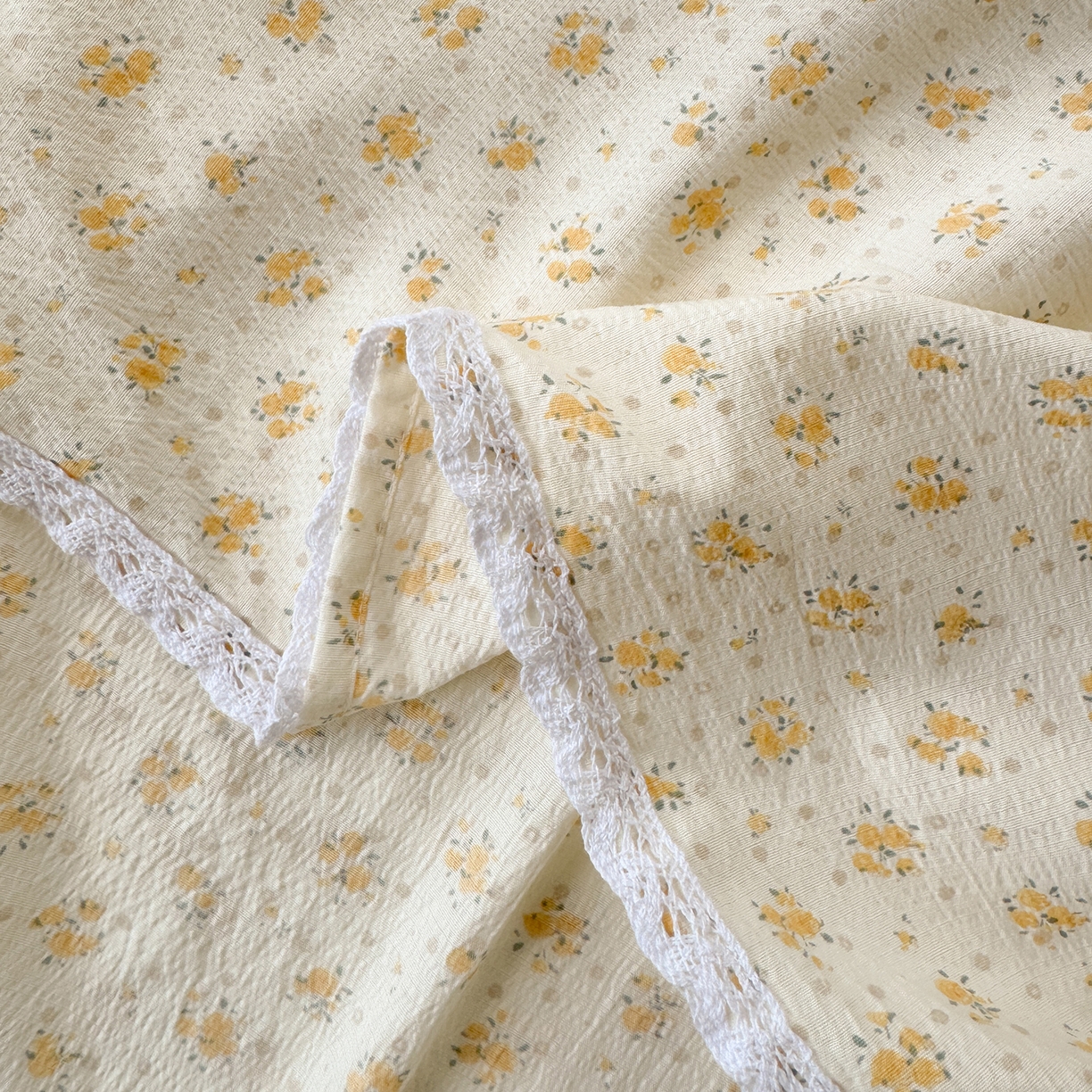 91家纺网 家纺一手货源 找家纺 沐芷 2026 【提供买家秀】A类白花边床单单件 单人双人床单三件套 橘子海