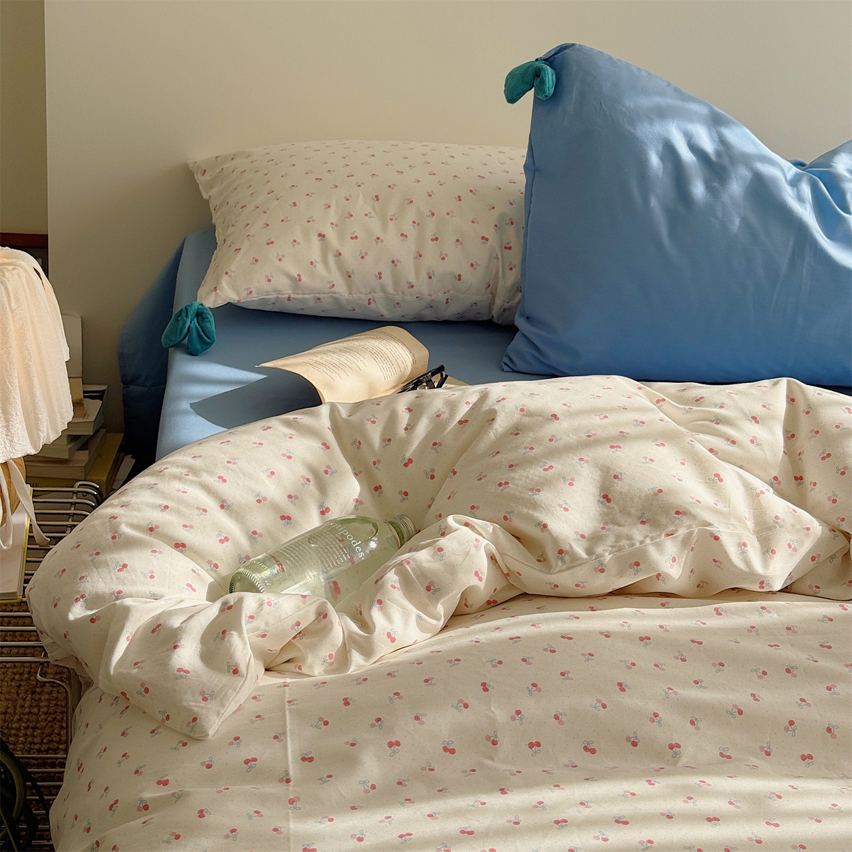 三朵家纺 2026新款13070可爱INS风全棉四件套 小樱桃-粉