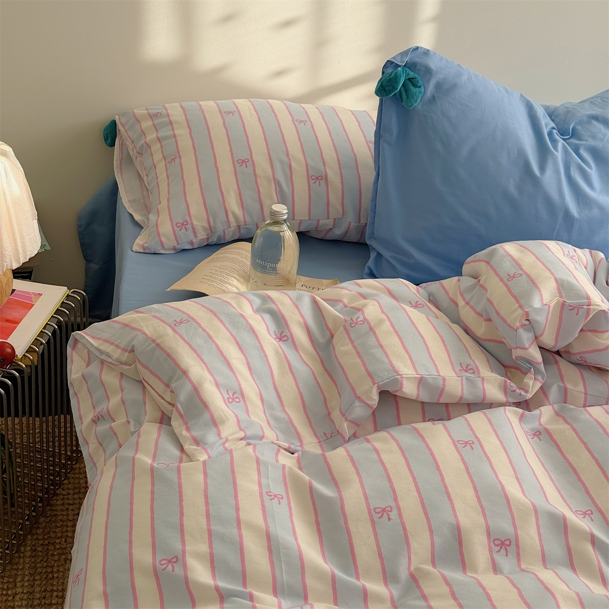 91家纺网 家纺一手货源 找家纺 三朵家纺 2026新款13070可爱INS风全棉四件套 芭蕾蝴蝶结