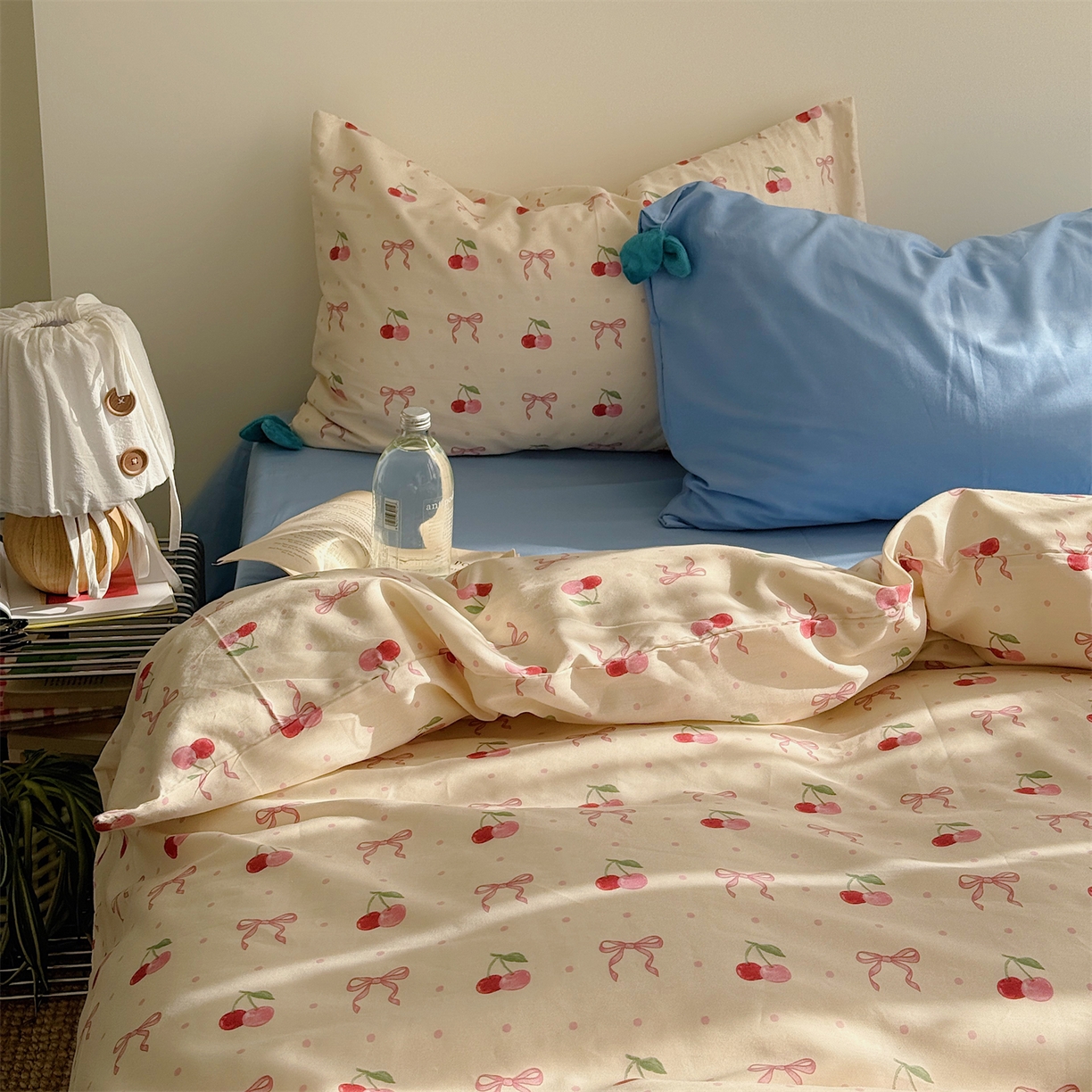 三朵家纺 2026新款13070可爱INS风全棉四件套 甜心樱桃