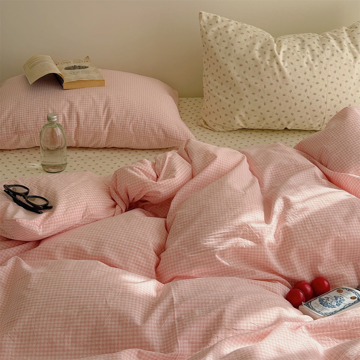 91家纺网 家纺一手货源 找家纺 三朵家纺 2026新款水洗棉碎花INS博主风混搭全棉四件套 莫里