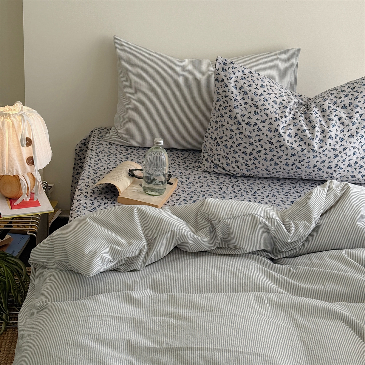 91家纺网 家纺一手货源 找家纺 三朵家纺 2026新款水洗棉碎花INS博主风混搭全棉四件套 南乔