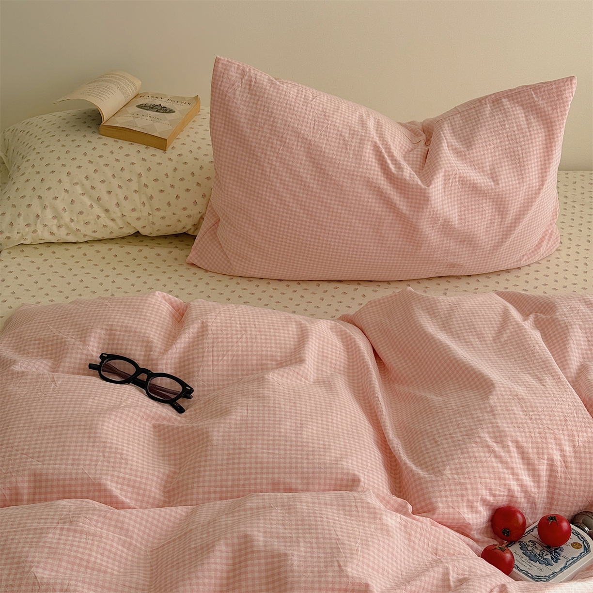 91家纺网 家纺一手货源 找家纺 三朵家纺 2026新款水洗棉碎花INS博主风混搭全棉四件套 莫里