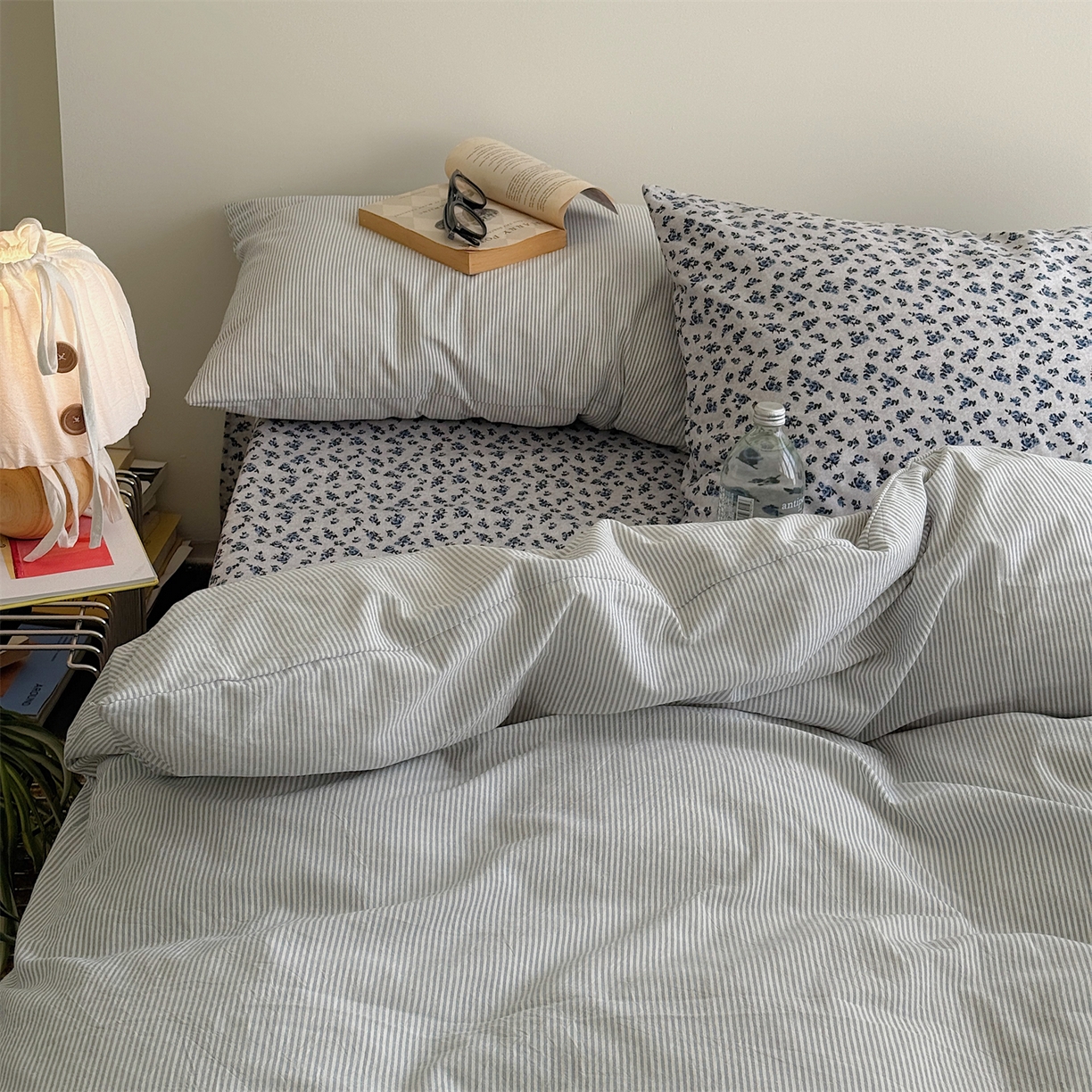 91家纺网 家纺一手货源 找家纺 三朵家纺 2026新款水洗棉碎花INS博主风混搭全棉四件套 南乔