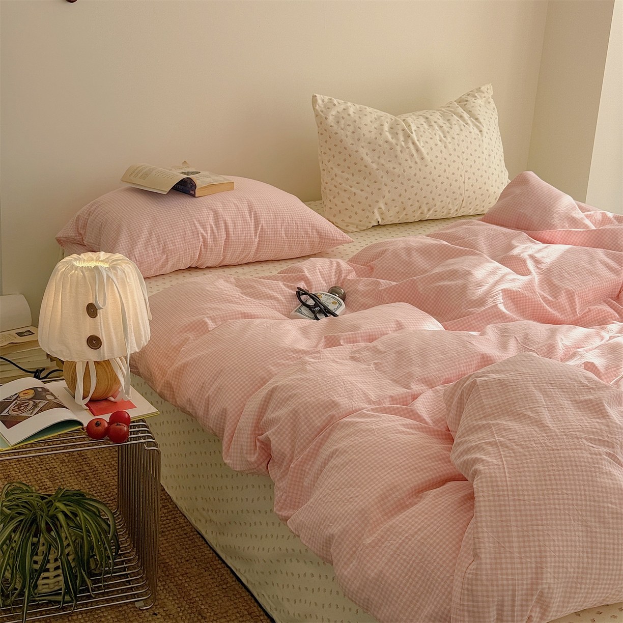 91家纺网 家纺一手货源 找家纺 三朵家纺 2026新款水洗棉碎花INS博主风混搭全棉四件套 莫里