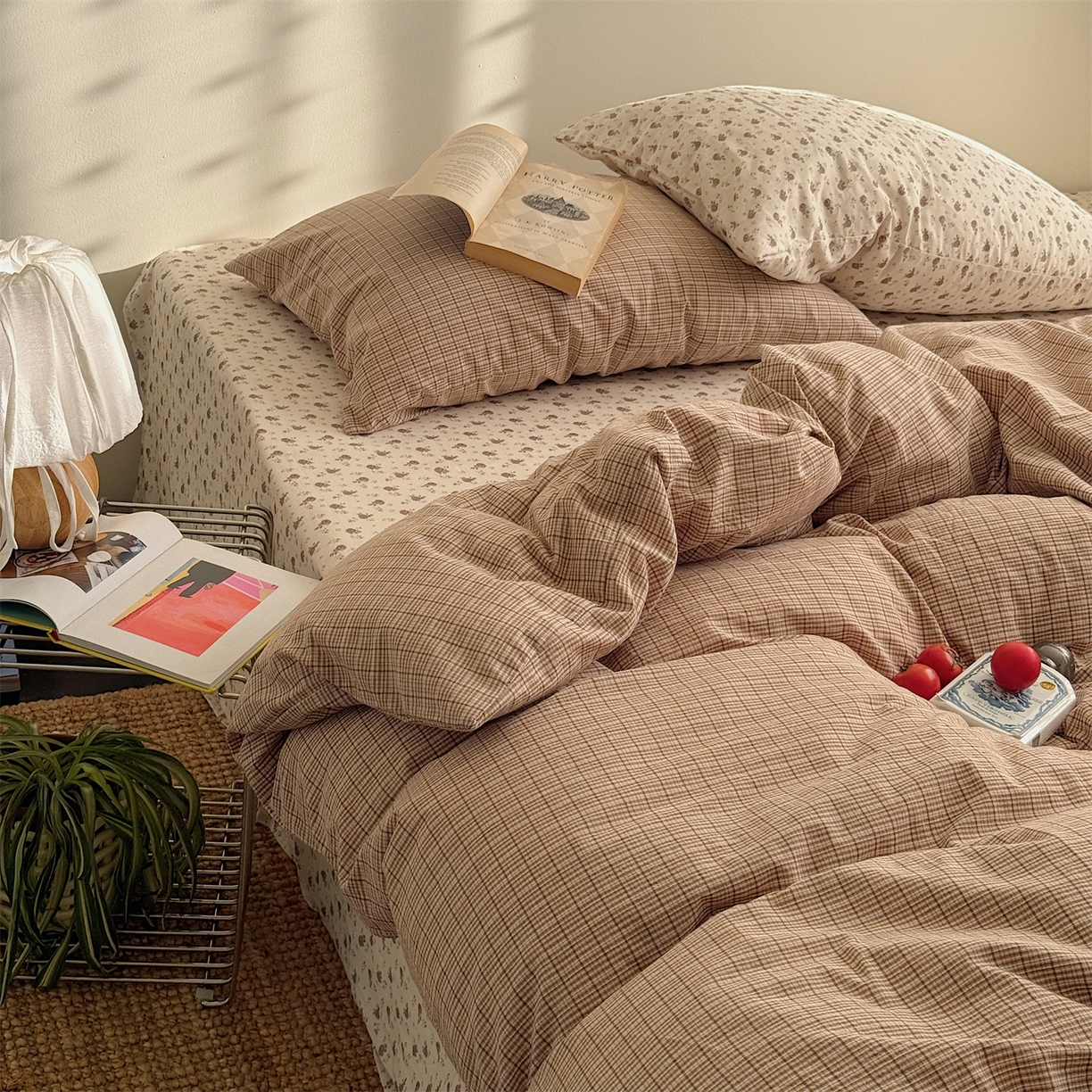 91家纺网 家纺一手货源 找家纺 三朵家纺 2026新款水洗棉碎花INS博主风混搭全棉四件套 漫花