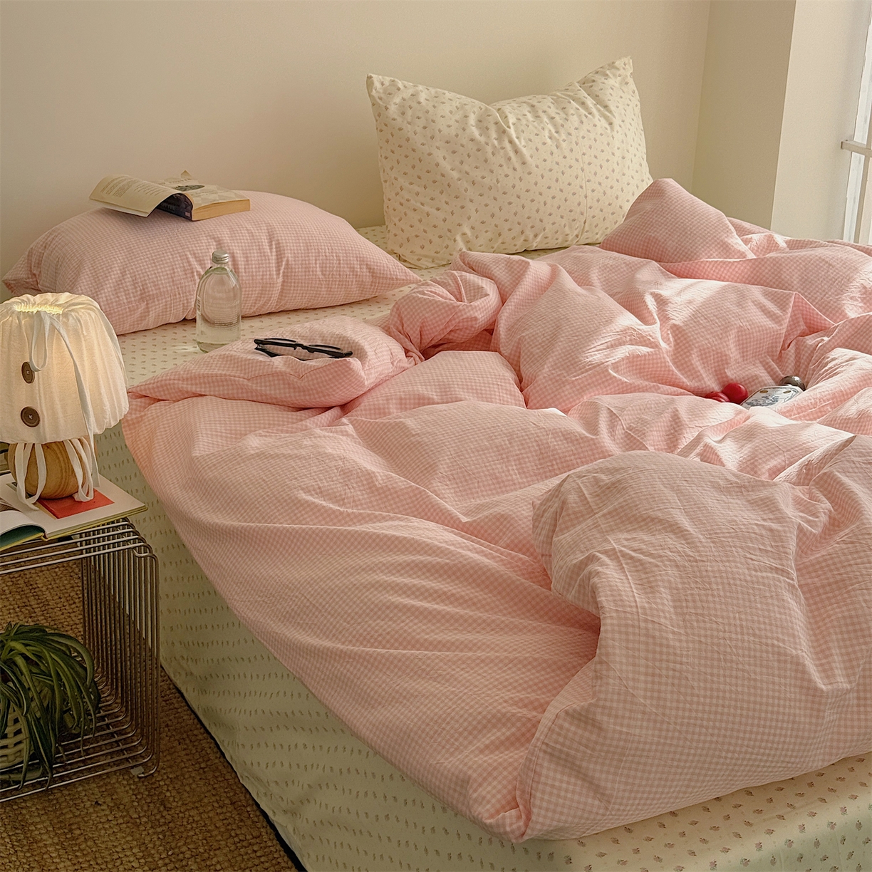 91家纺网 家纺一手货源 找家纺 三朵家纺 2026新款水洗棉碎花INS博主风混搭全棉四件套 莫里