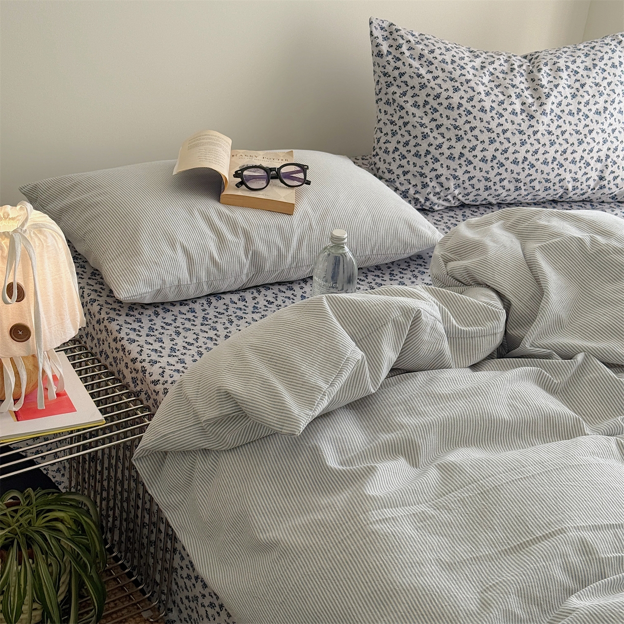 91家纺网 家纺一手货源 找家纺 三朵家纺 2026新款水洗棉碎花INS博主风混搭全棉四件套 南乔