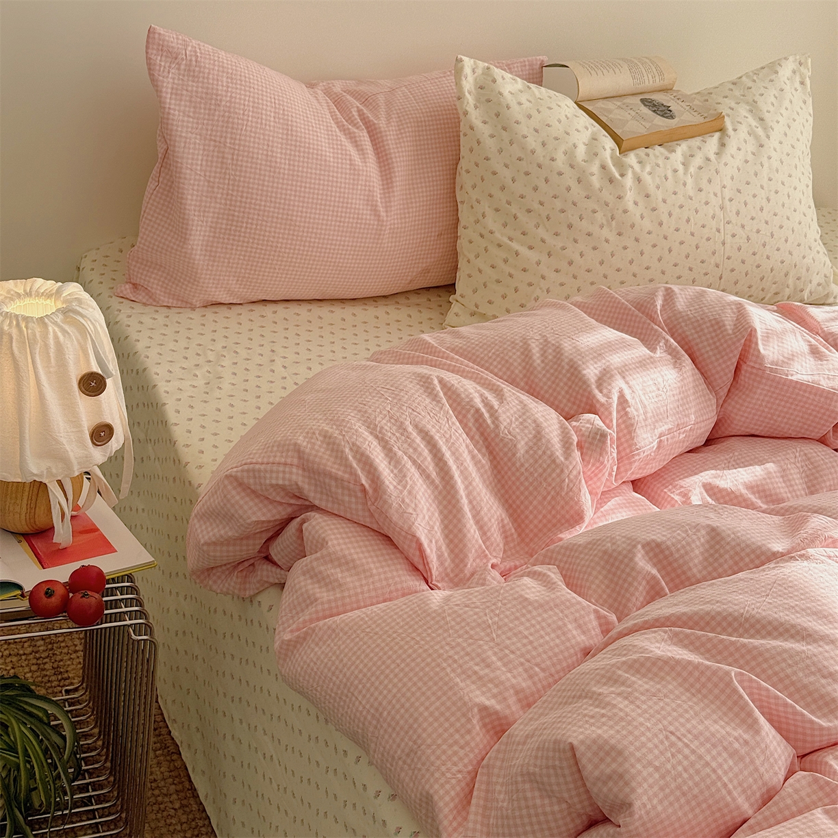 91家纺网 家纺一手货源 找家纺 三朵家纺 2026新款水洗棉碎花INS博主风混搭全棉四件套 莫里