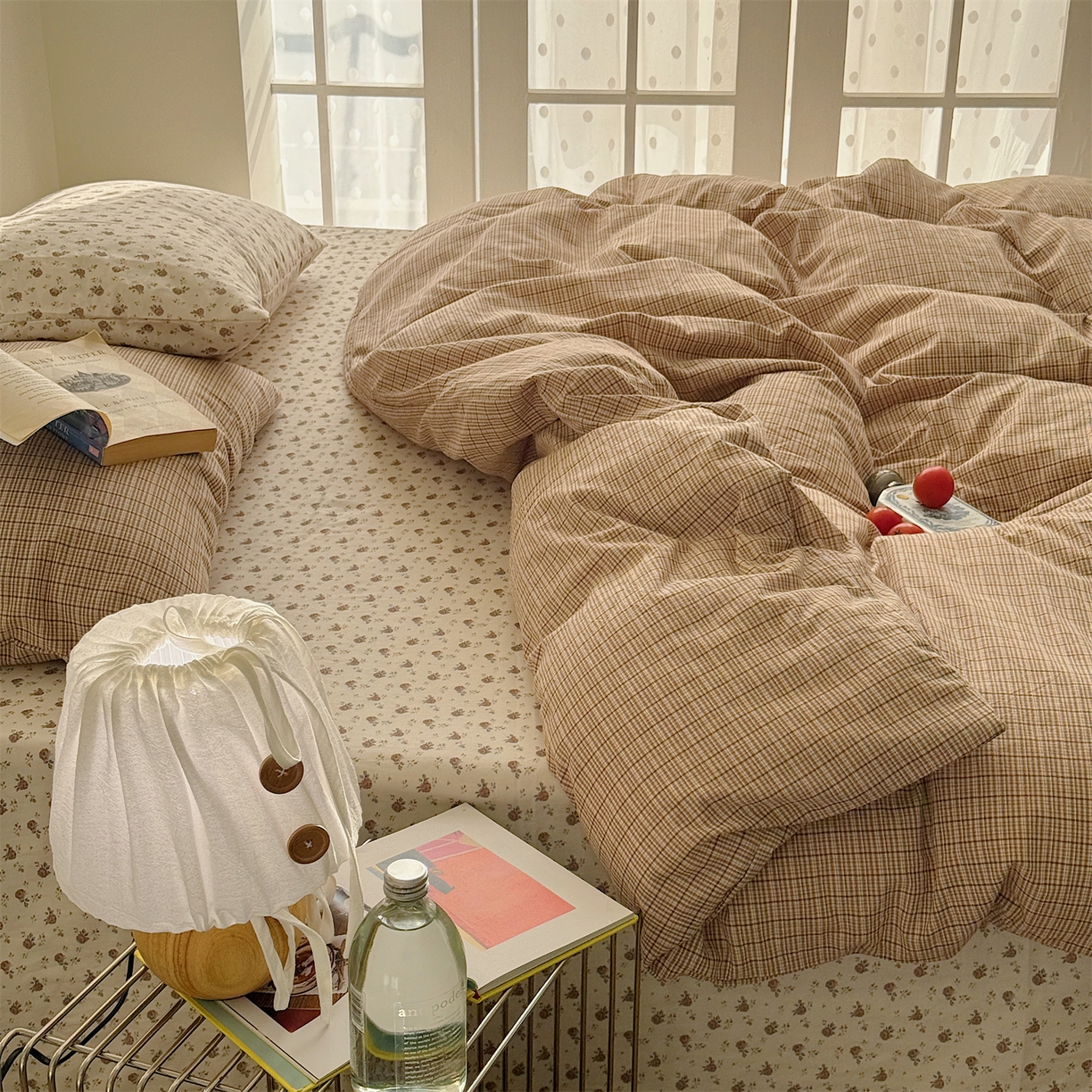 91家纺网 家纺一手货源 找家纺 三朵家纺 2026新款水洗棉碎花INS博主风混搭全棉四件套 漫花