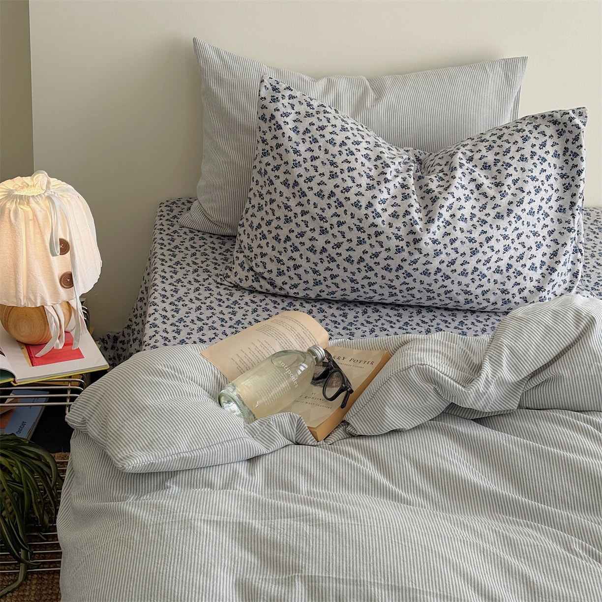 91家纺网 家纺一手货源 找家纺 三朵家纺 2026新款水洗棉碎花INS博主风混搭全棉四件套 南乔