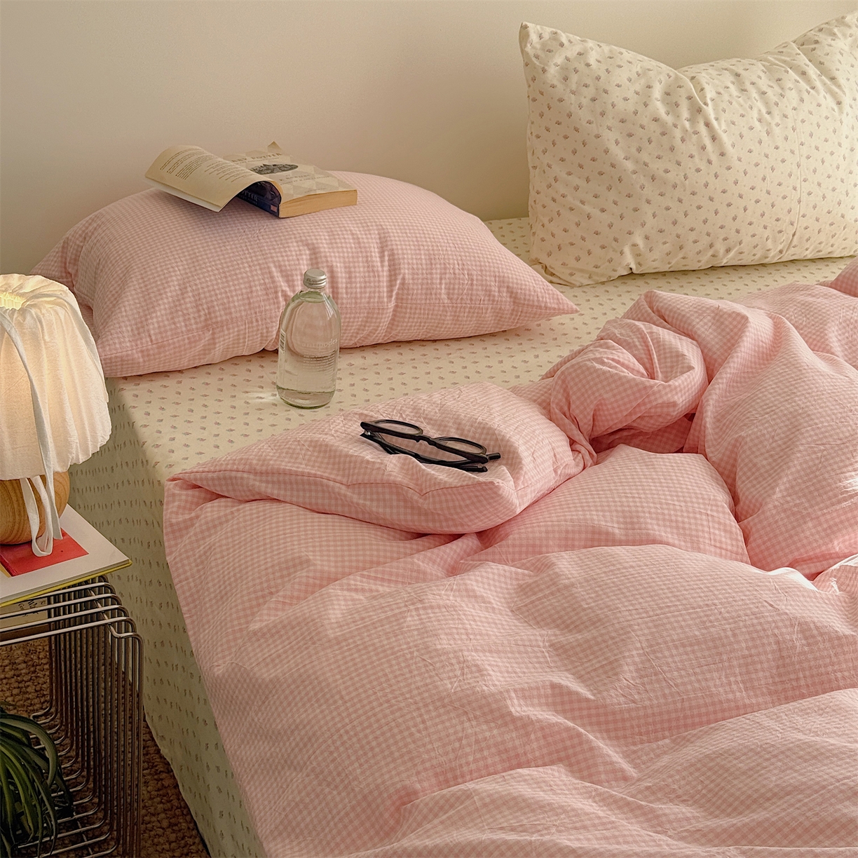 91家纺网 家纺一手货源 找家纺 三朵家纺 2026新款水洗棉碎花INS博主风混搭全棉四件套 莫里