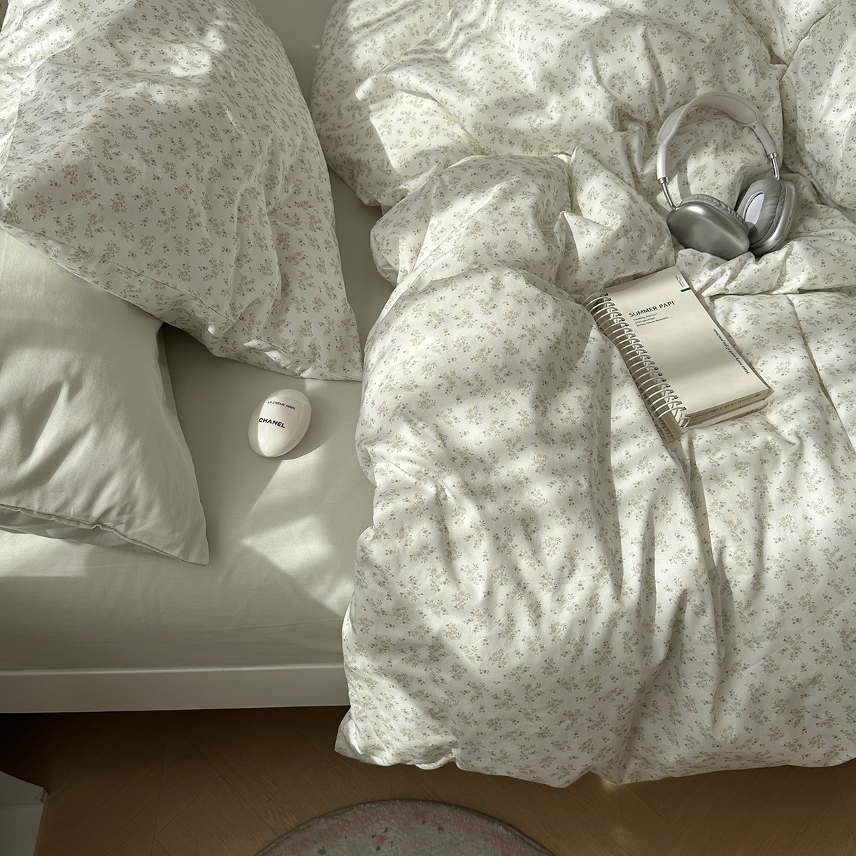 91家纺网 家纺一手货源 找家纺 尺素 2026新款纯棉卡通ins风四件套可爱少女风全棉被套纯色1.8床笠加大床单学生1.2三件套 清梦--冰沙绿