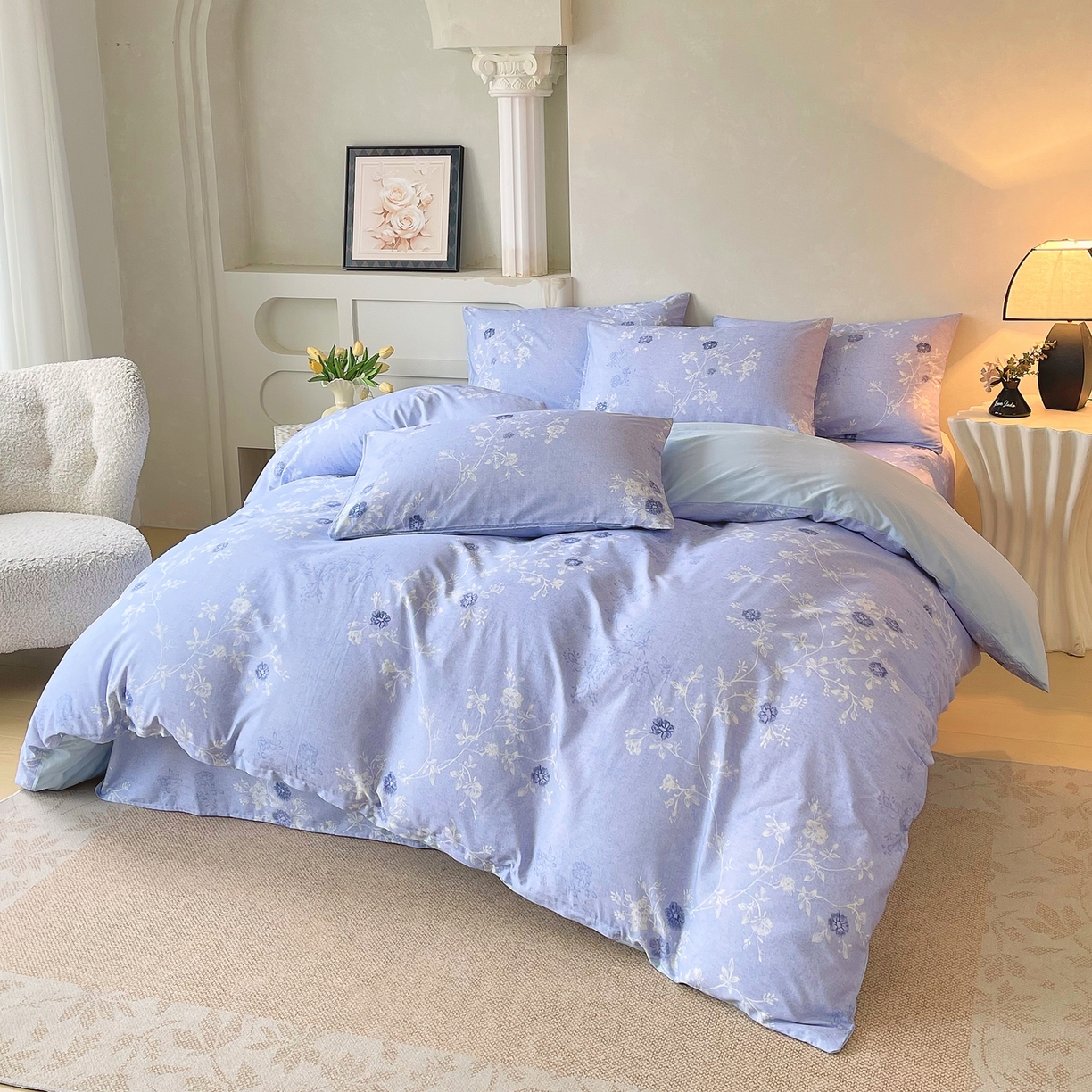 91家纺网 家纺一手货源 找家纺 （总）金鑫汇家纺 2026新款全棉印花小清新四件套系列-可露丽