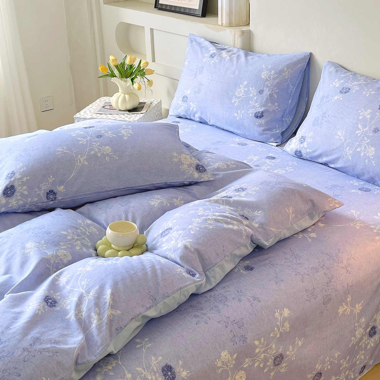 91家纺网 家纺一手货源 找家纺 （总）金鑫汇家纺 2026新款全棉印花小清新四件套系列-可露丽