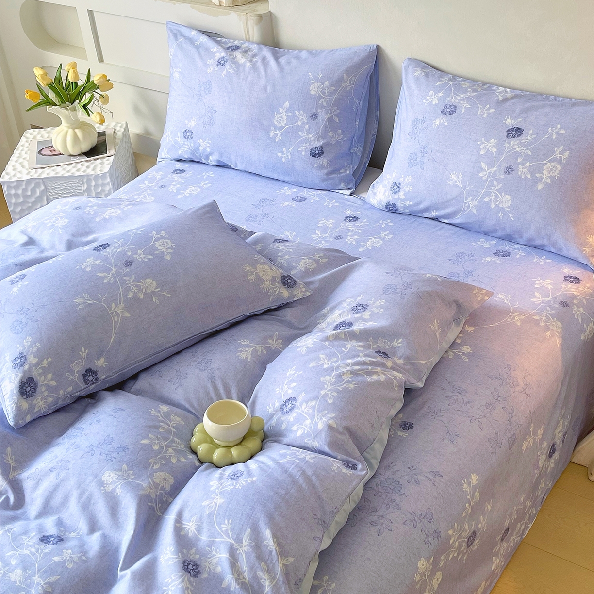 91家纺网 家纺一手货源 找家纺 （总）金鑫汇家纺 2026新款全棉印花小清新四件套系列-可露丽