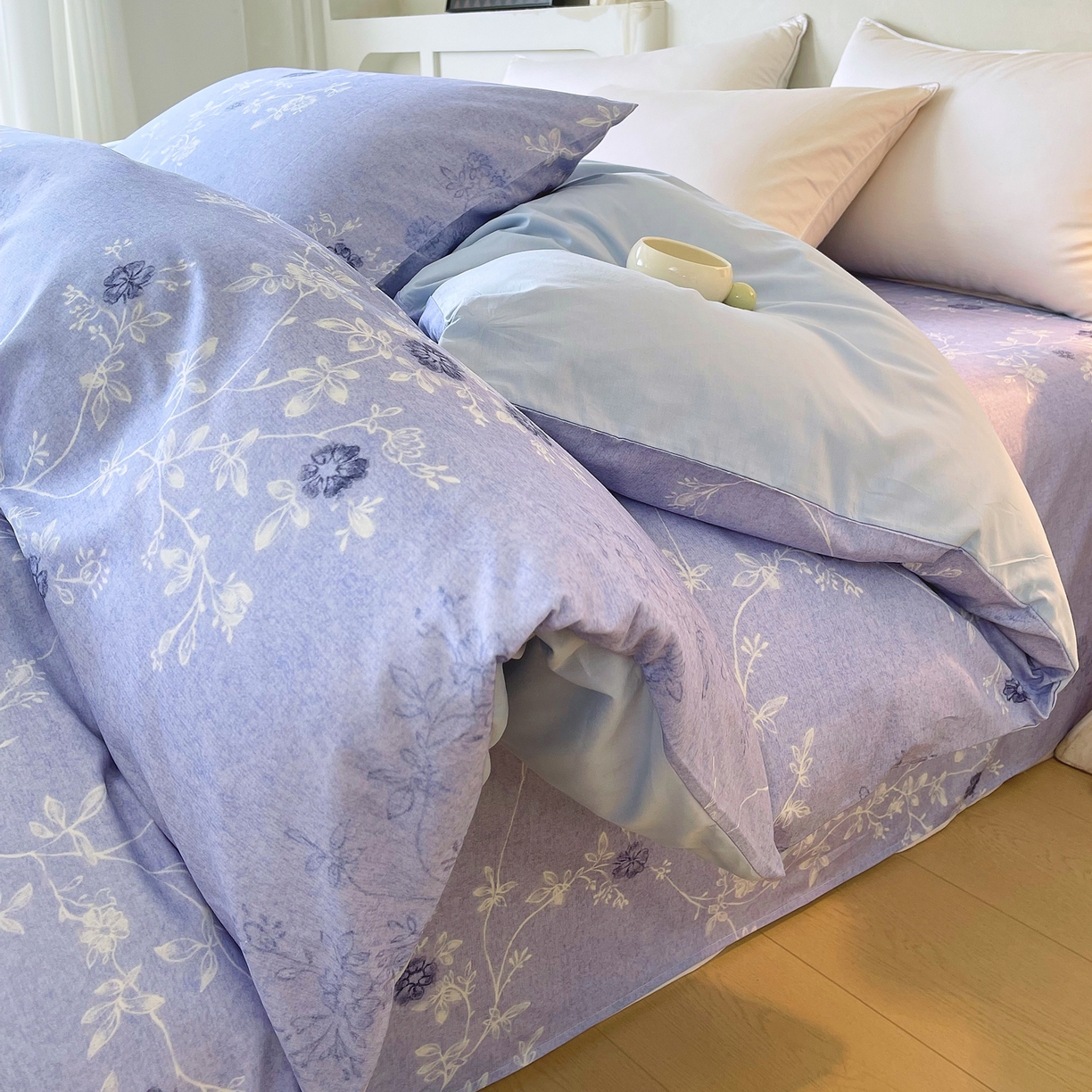 91家纺网 家纺一手货源 找家纺 金鑫汇家纺 2026新款全棉印花小清新四件套系列-可露丽 海盐可露丽