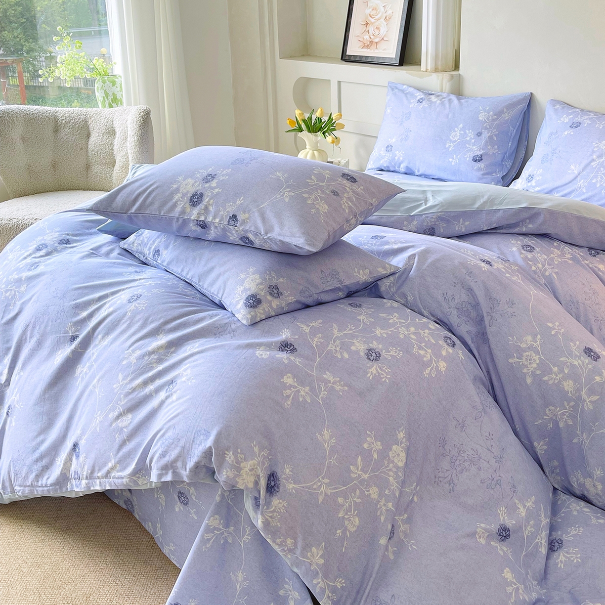 91家纺网 家纺一手货源 找家纺 （总）金鑫汇家纺 2026新款全棉印花小清新单品被套系列-可露丽