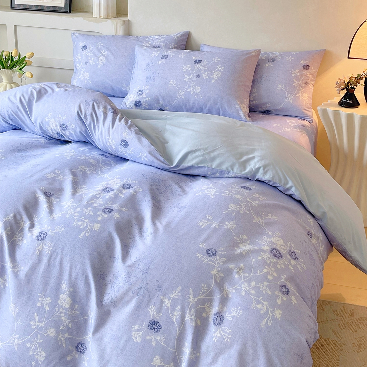 91家纺网 家纺一手货源 找家纺 金鑫汇家纺 2026新款全棉印花小清新单品被套系列-可露丽 海盐可露丽