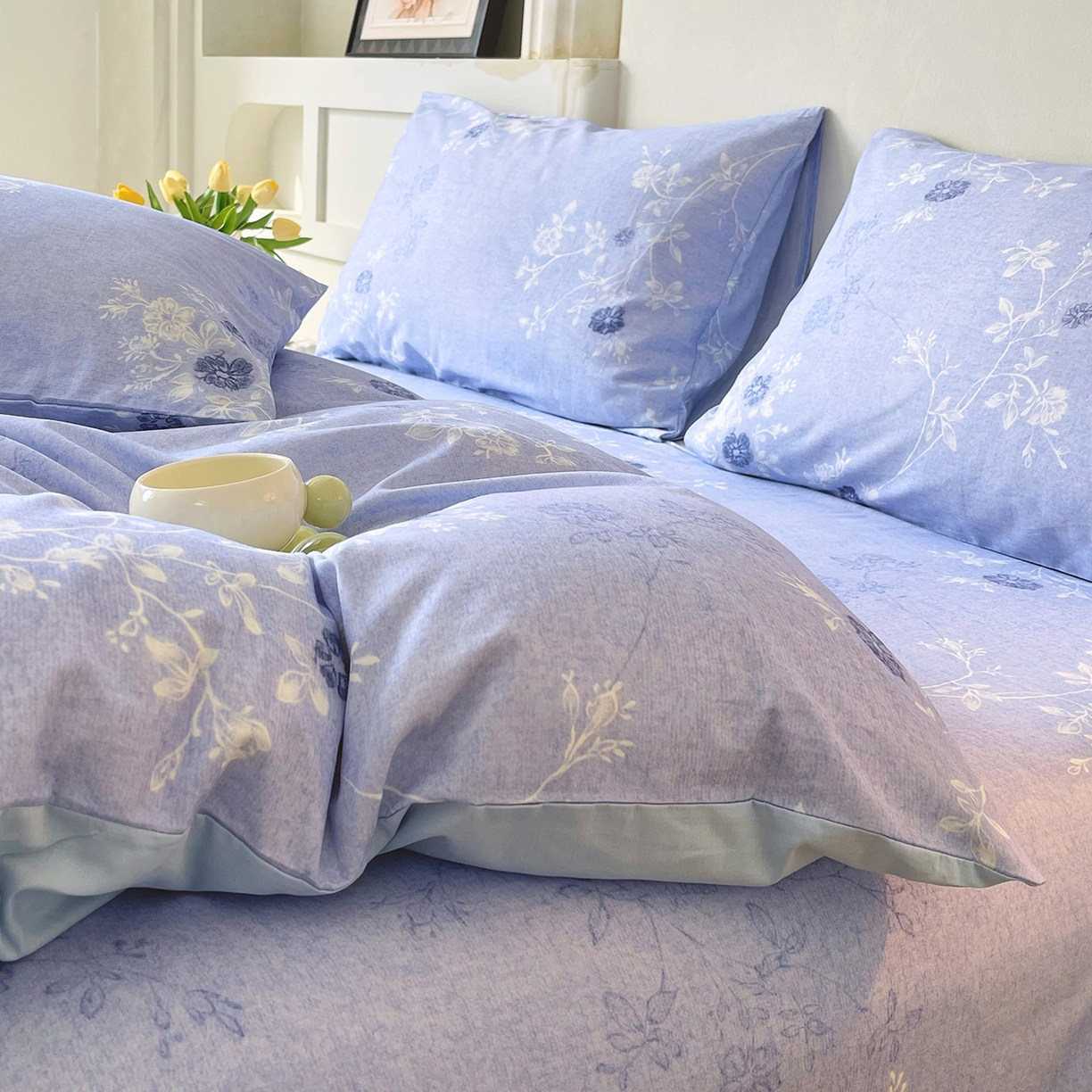 91家纺网 家纺一手货源 找家纺 金鑫汇家纺 2026新款全棉印花小清新单品被套系列-可露丽 海盐可露丽