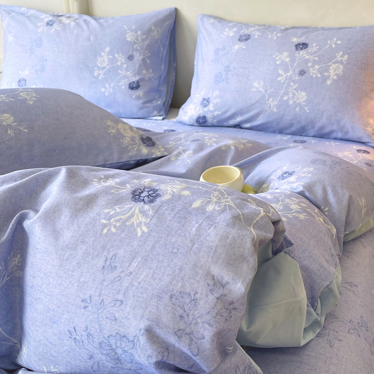 91家纺网 家纺一手货源 找家纺 金鑫汇家纺 2026新款全棉印花小清新单品被套系列-可露丽 海盐可露丽