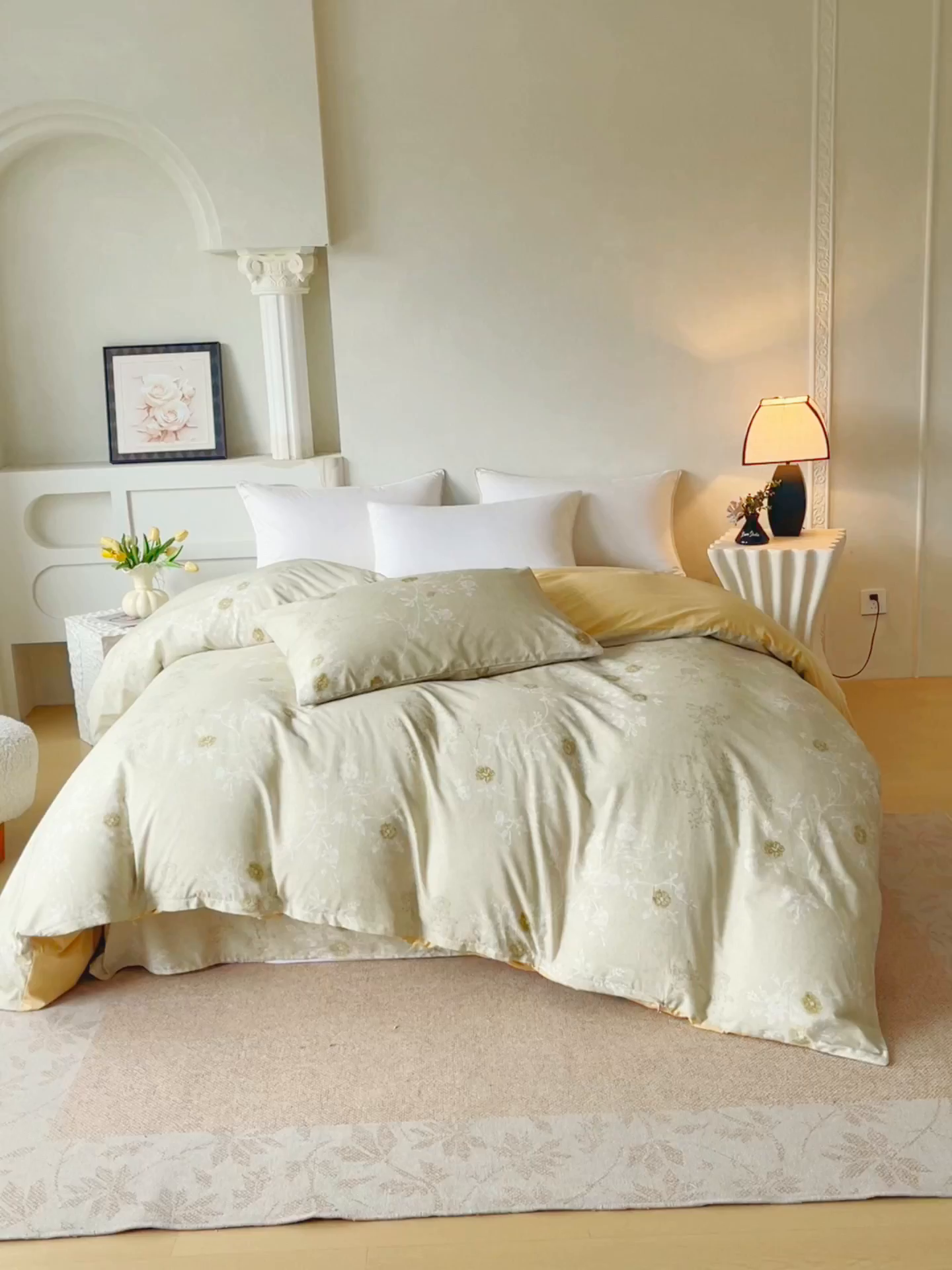 91家纺网 家纺一手货源 找家纺 金鑫汇家纺 2026新款全棉印花小清新单品被套系列-可露丽 浅绿可露丽